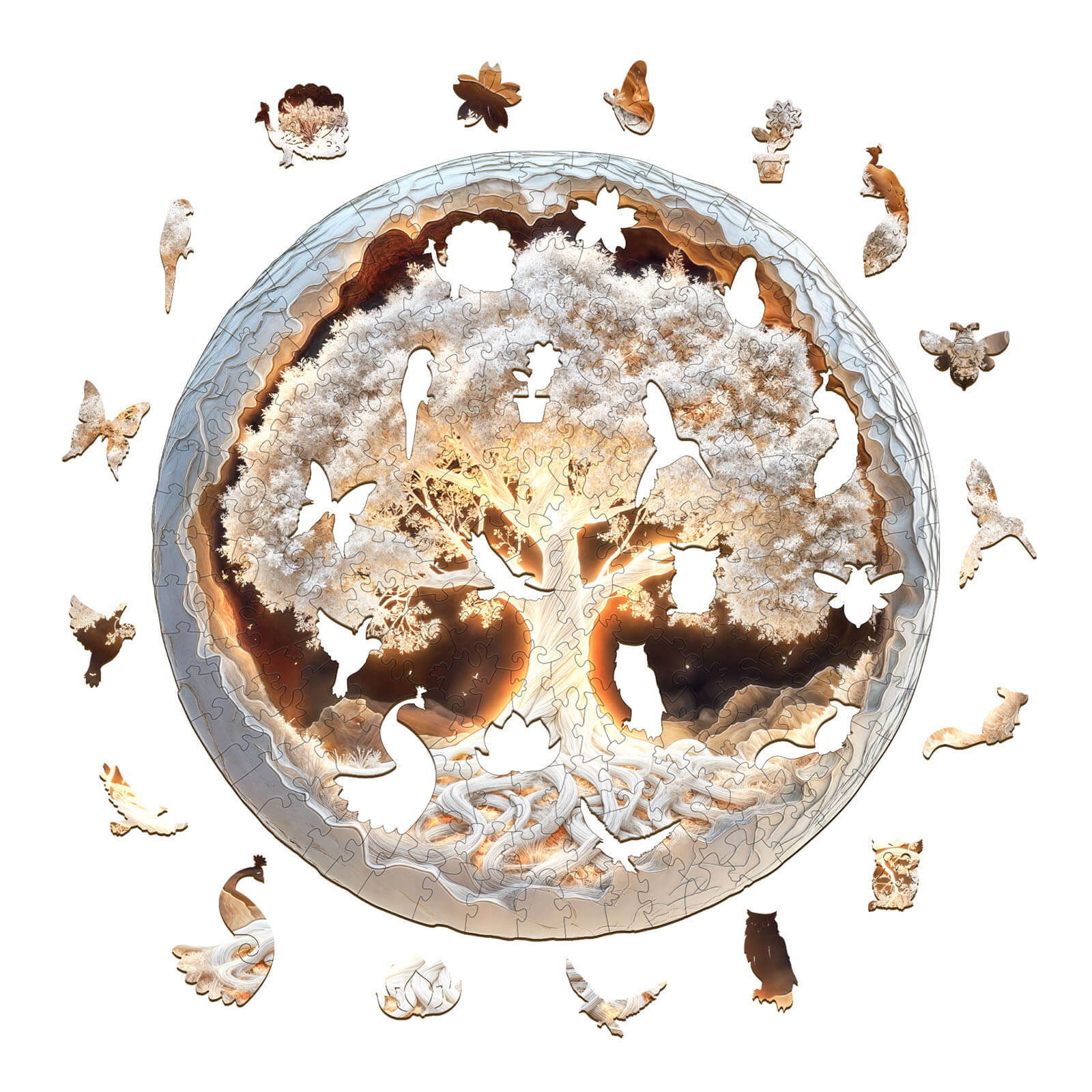 3D Glowing Tree of Life Wooden Jigsaw Puzzle - Image 2