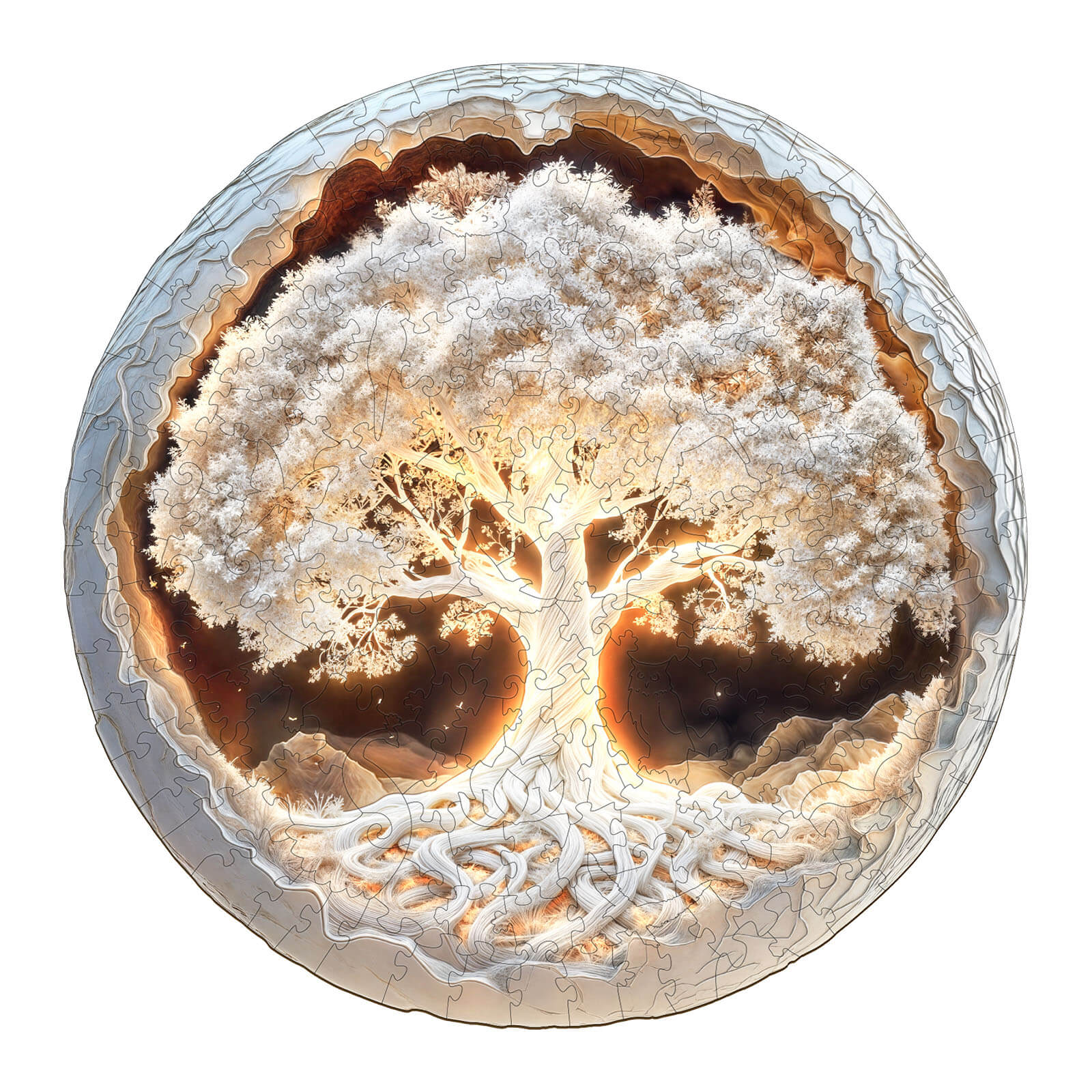 3D Glowing Tree of Life Wooden Jigsaw Puzzle - Image 3