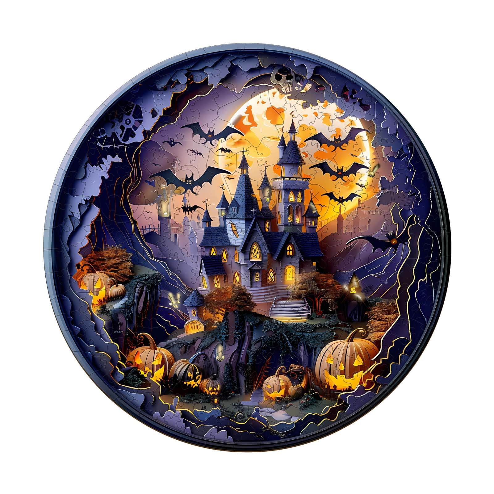 3D Halloween Castle-2 Wooden Jigsaw Puzzle - Image 3