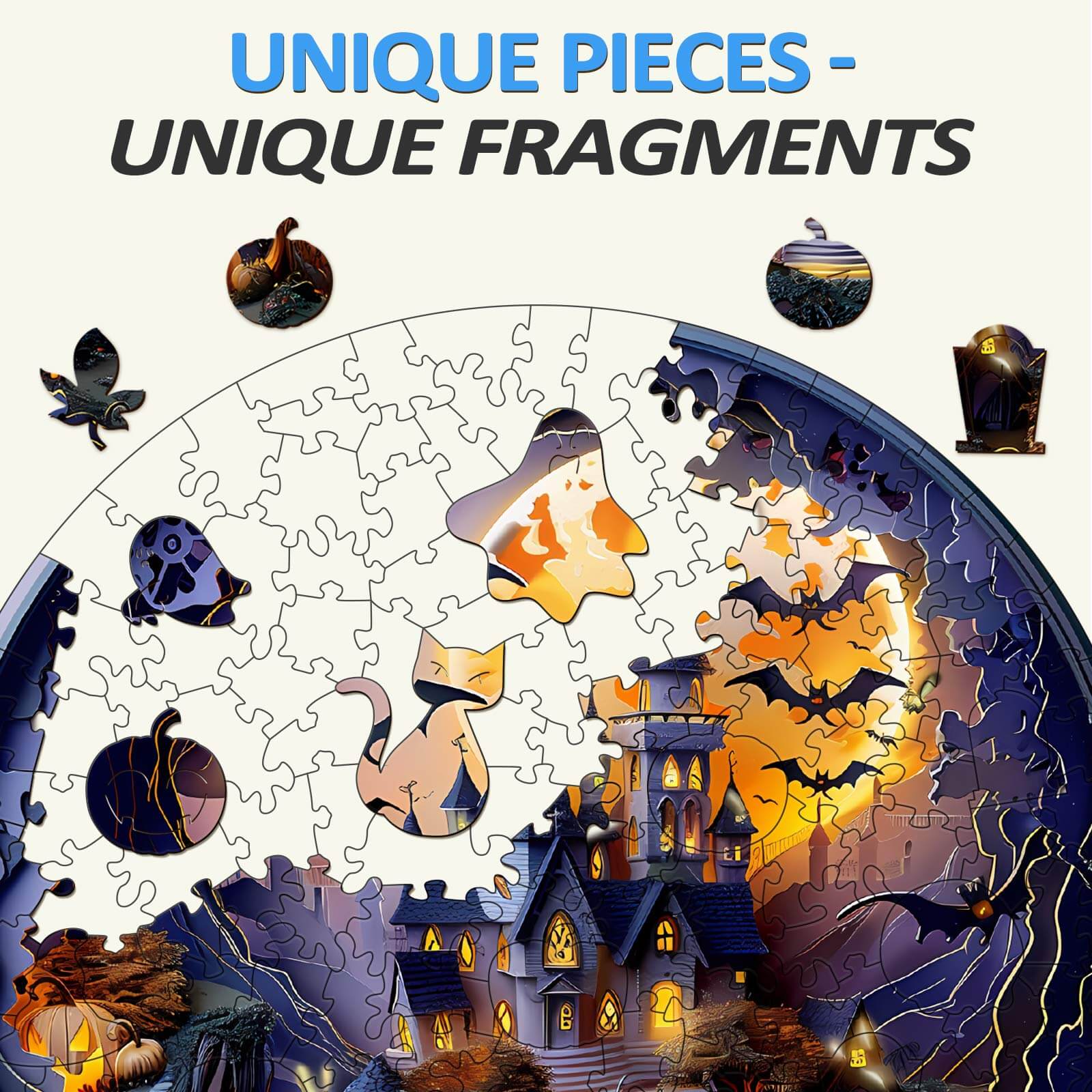 3D Halloween Castle-2 Wooden Jigsaw Puzzle - Image 4