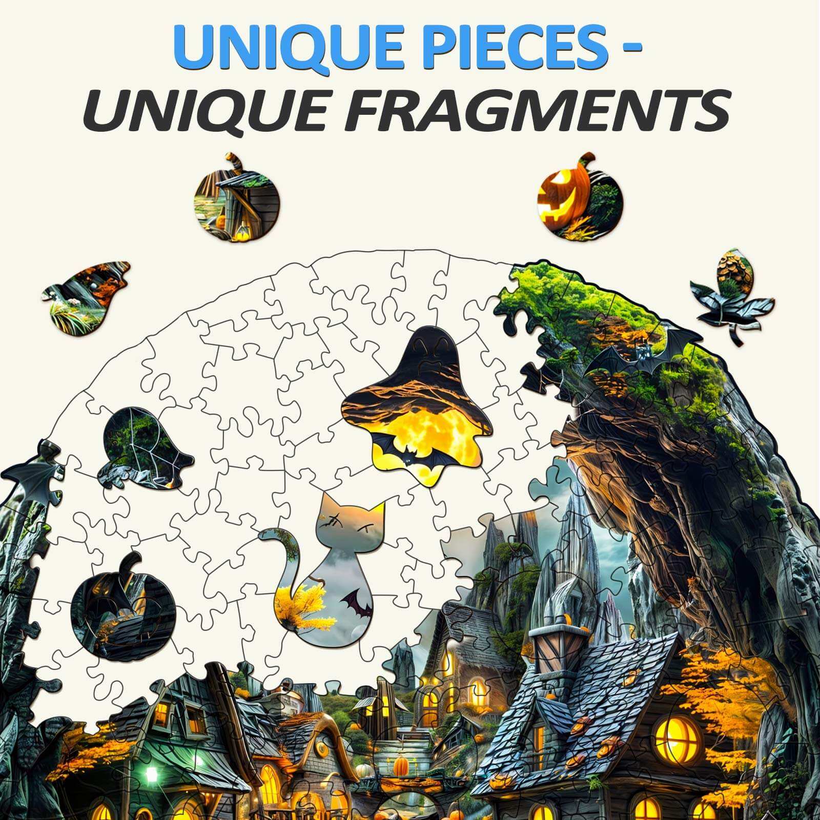 3D Halloween Night Wooden Jigsaw Puzzle - Image 4
