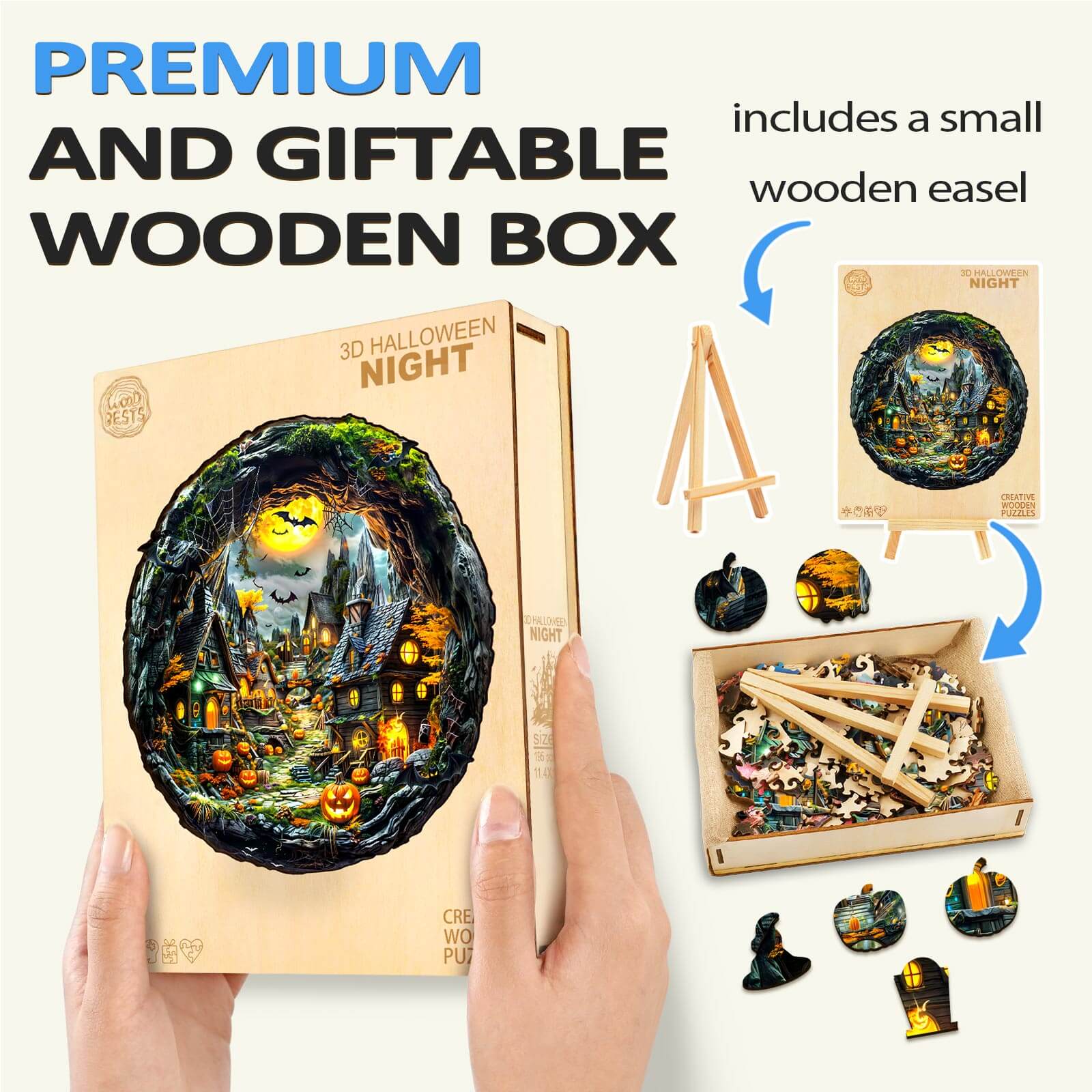 3D Halloween Night Wooden Jigsaw Puzzle - Image 7