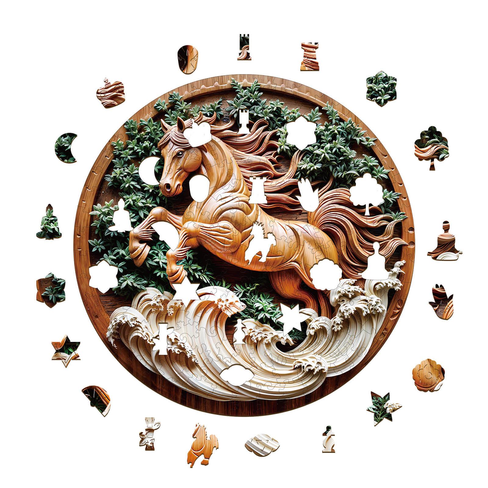 3D Horse-2 Wooden Jigsaw Puzzle - Image 3