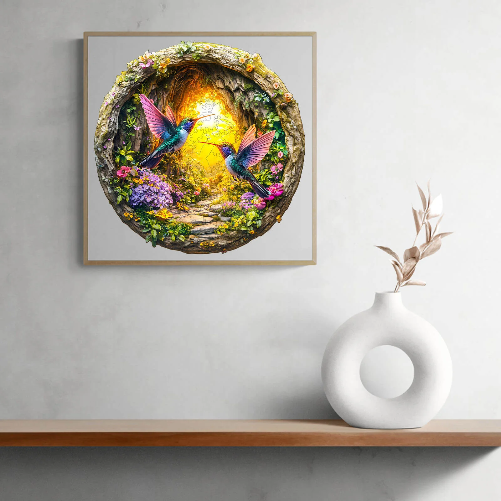 3D Hummingbird in the Cave-1 Hummingbird Wooden Jigsaw Puzzle - Image 11