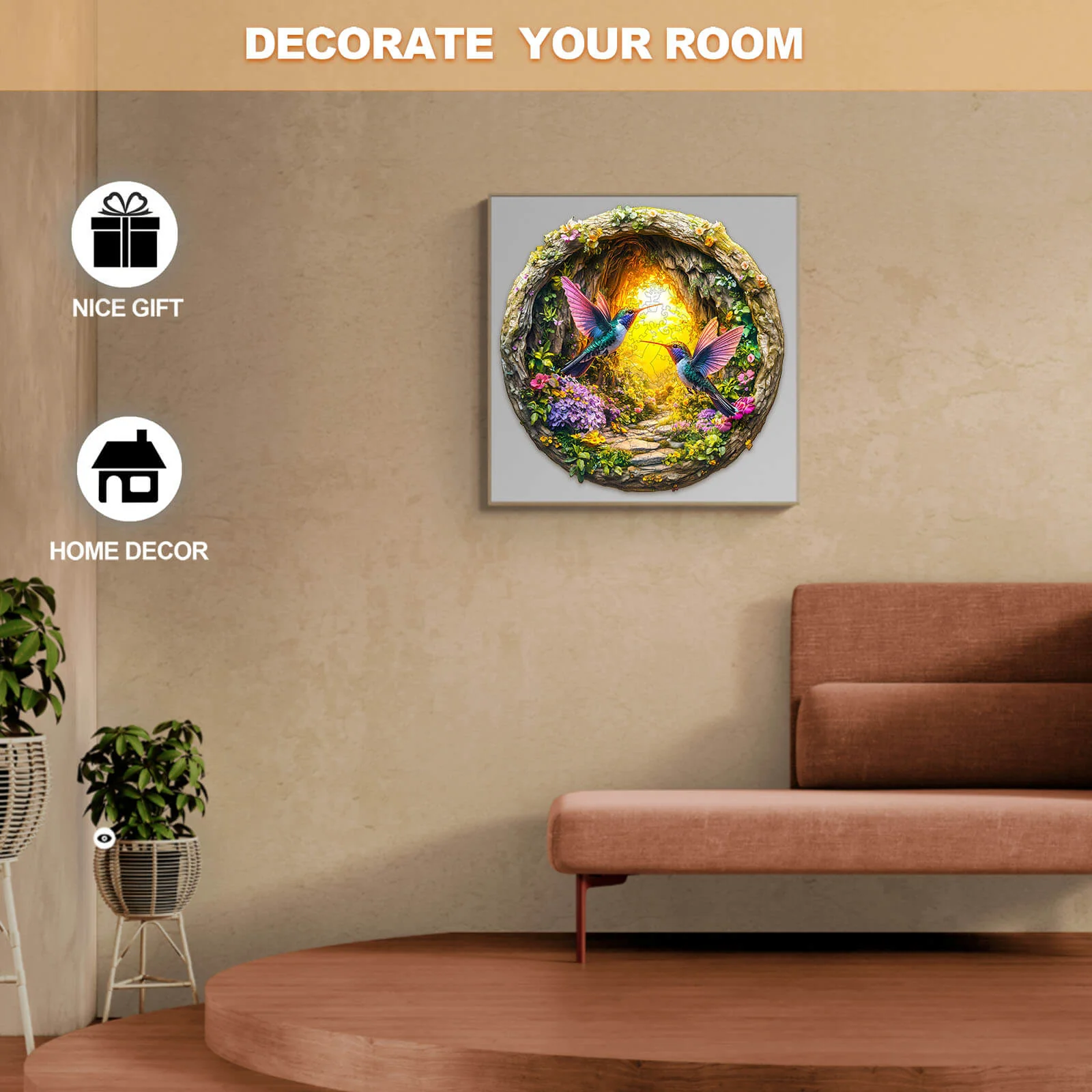3D Hummingbird in the Cave-1 Hummingbird Wooden Jigsaw Puzzle - Image 8
