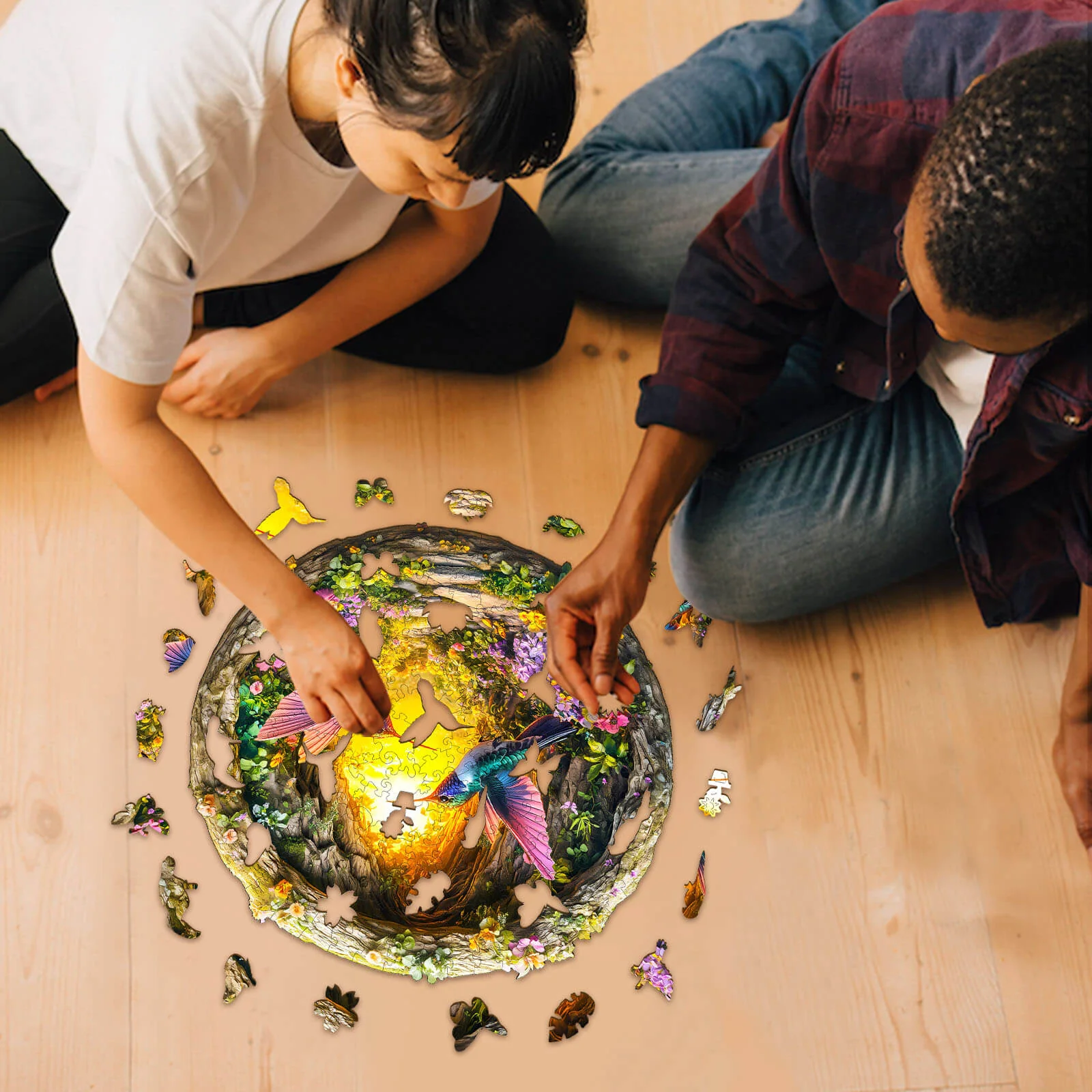 3D Hummingbird in the Cave-1 Hummingbird Wooden Jigsaw Puzzle - Image 9
