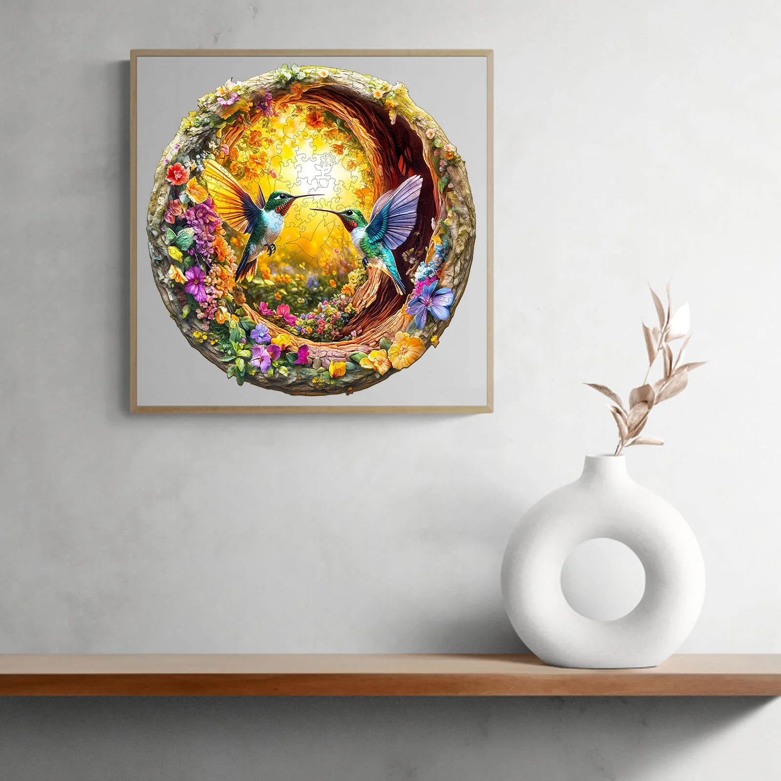 3D Hummingbird in the Cave-2 Hummingbird Wooden Jigsaw Puzzle - Image 11