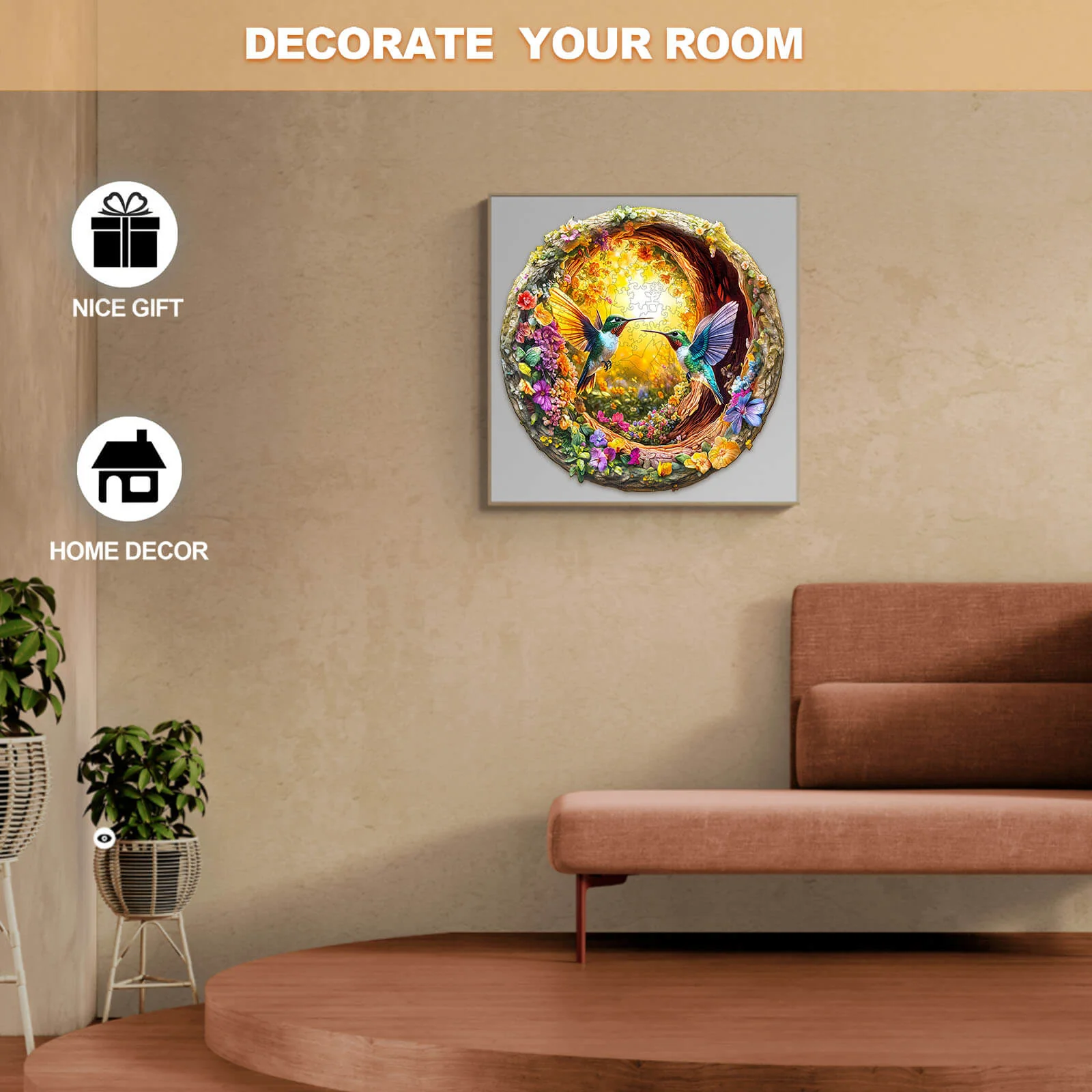 3D Hummingbird in the Cave-2 Hummingbird Wooden Jigsaw Puzzle - Image 8