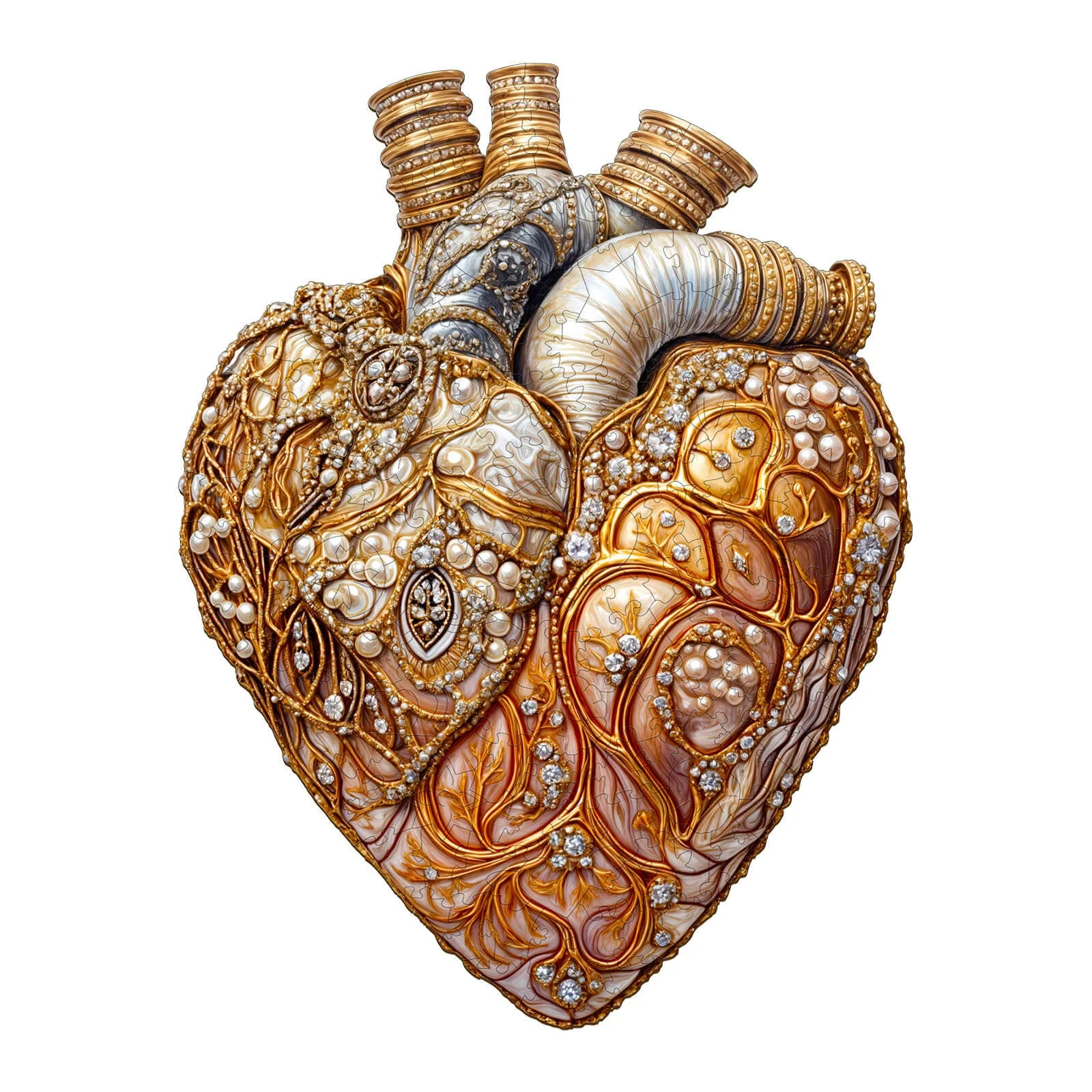 3D Jewel Heart Wooden Jigsaw Puzzle - Image 3