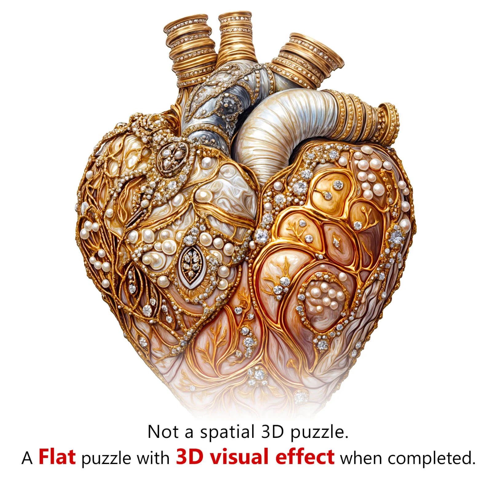 3D Jewel Heart Wooden Jigsaw Puzzle - Image 8
