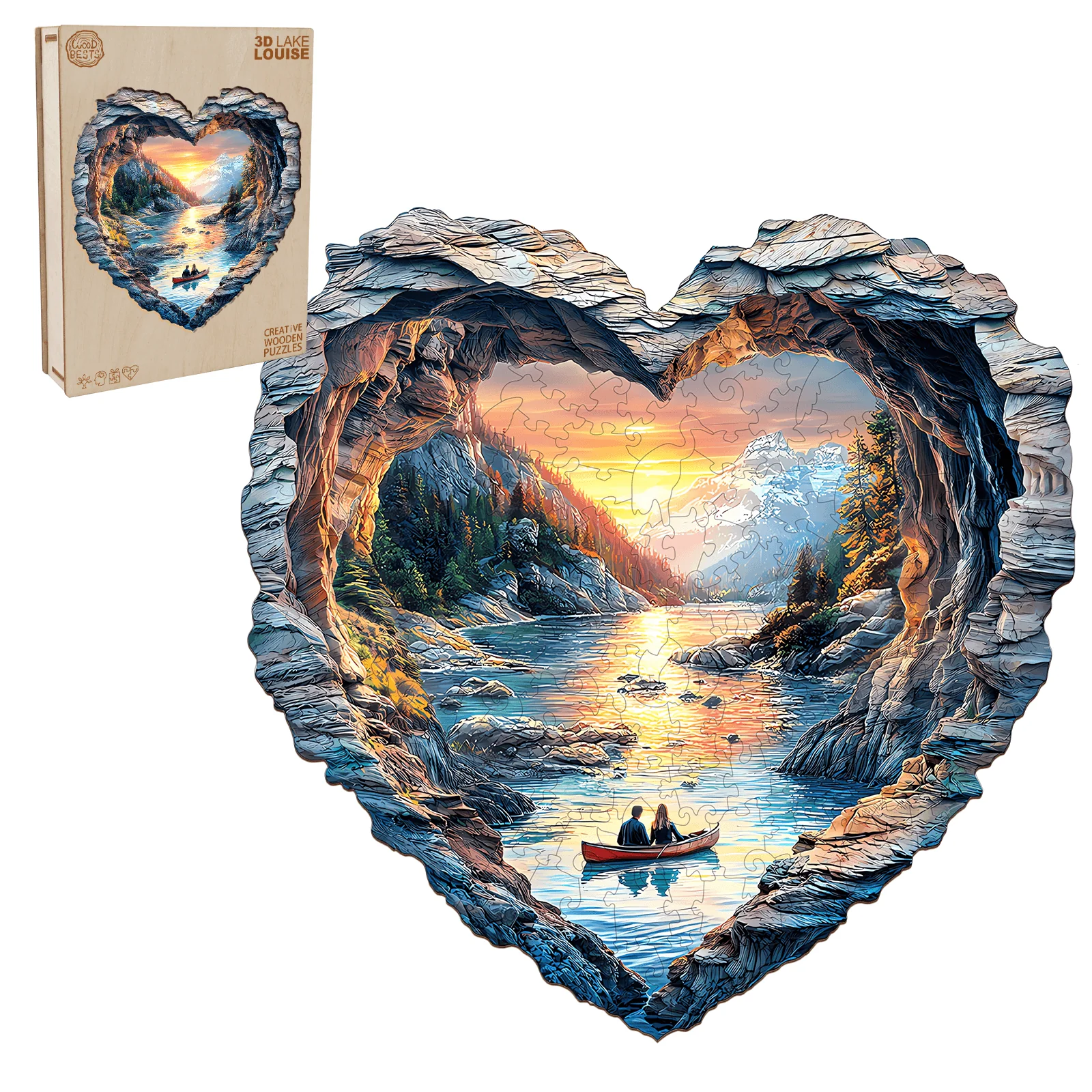 3D Lake Louise Wooden Jigsaw Puzzle - Image 4