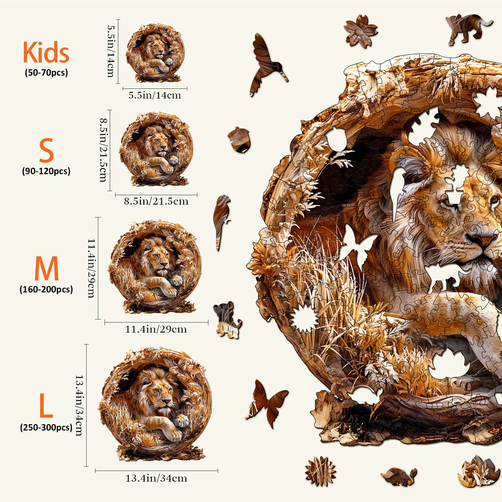 3D Lion Wooden Jigsaw Puzzle - Image 8