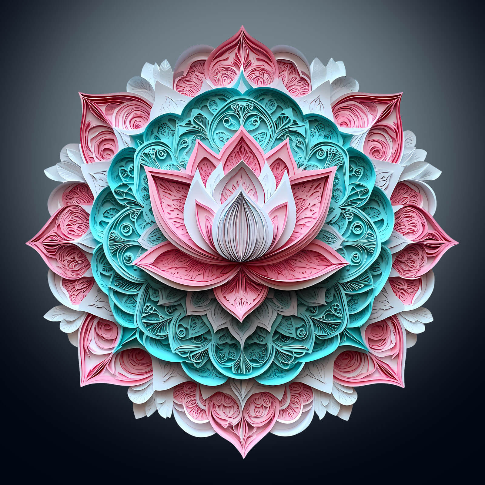 3D Mandala Lotus-1 Wooden Jigsaw Puzzle - Image 2
