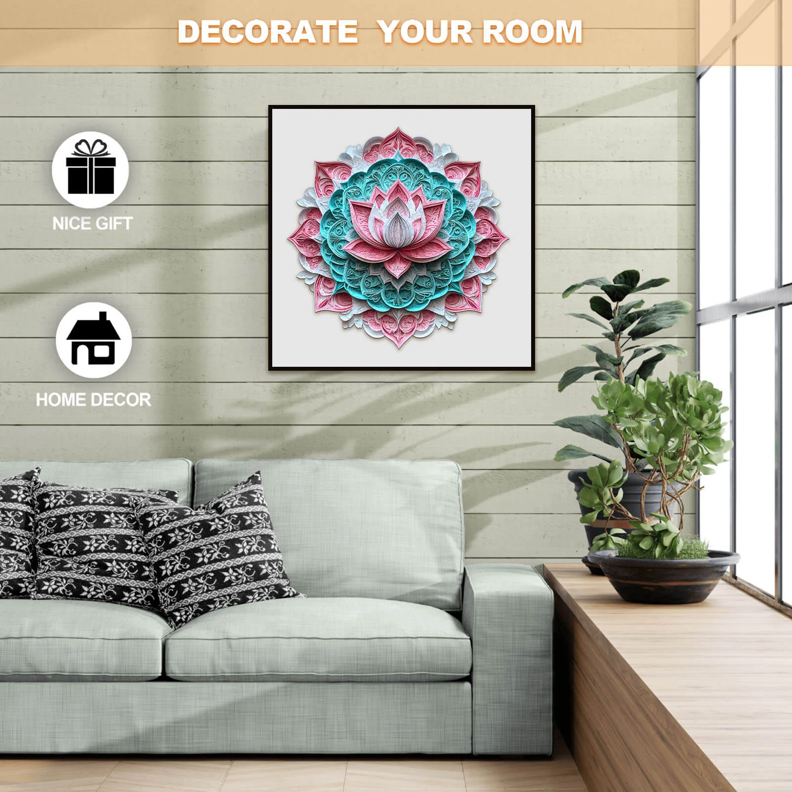 3D Mandala Lotus-1 Wooden Jigsaw Puzzle - Image 8