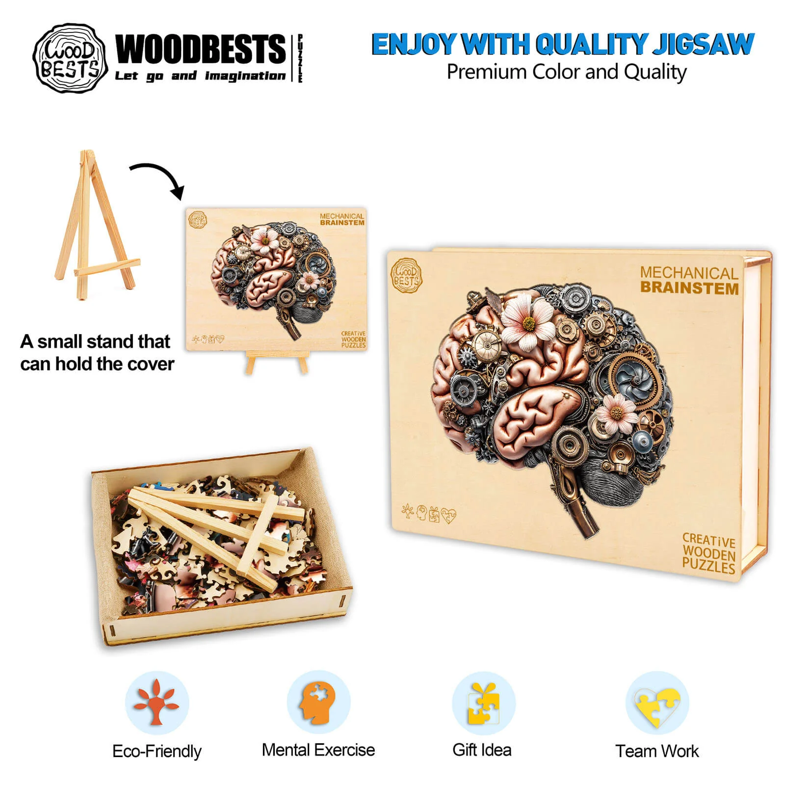 3D Mechanical Brainstem Wooden Jigsaw Puzzle - Image 7