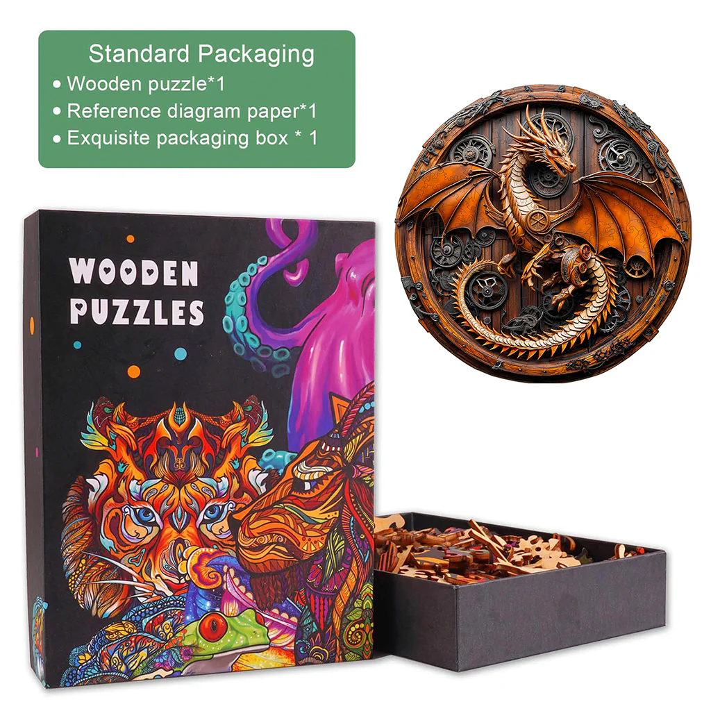 3D Mechanical Dragon-1 Wooden Jigsaw Puzzle - Image 6