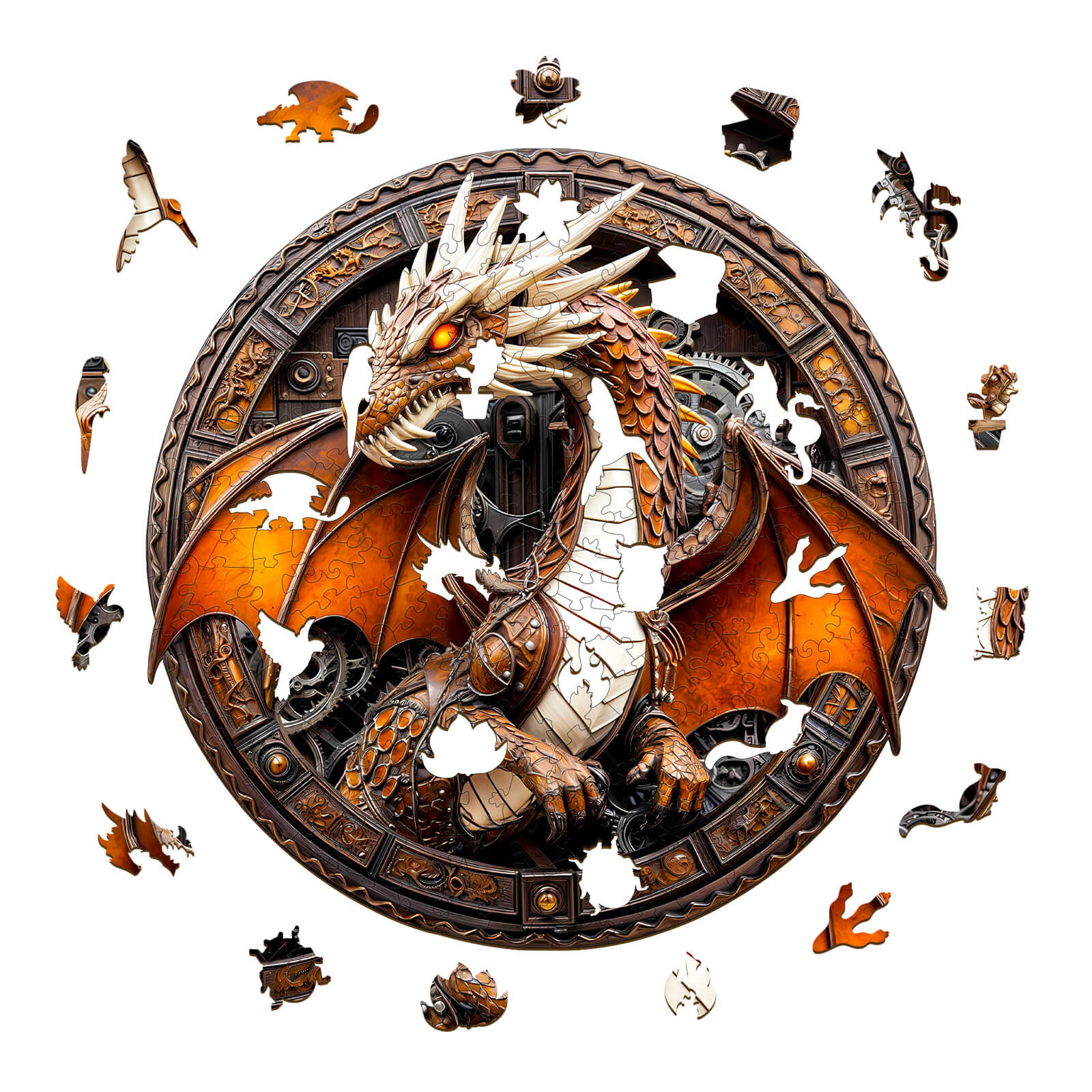 3D Mechanical Dragon-2 Wooden Jigsaw Puzzle - Image 3
