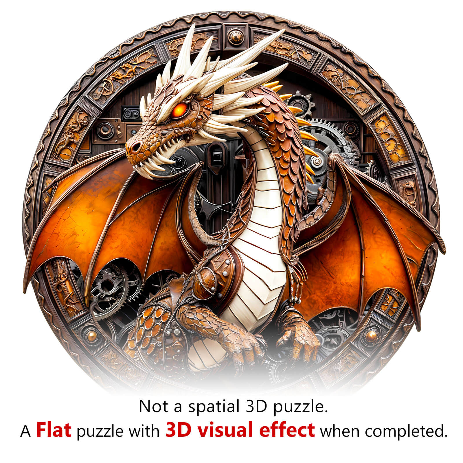 3D Mechanical Dragon-2 Wooden Jigsaw Puzzle - Image 8