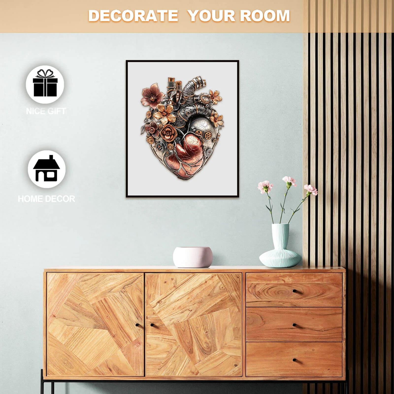 3D Mechanical Heart Wooden Jigsaw Puzzle - Image 10