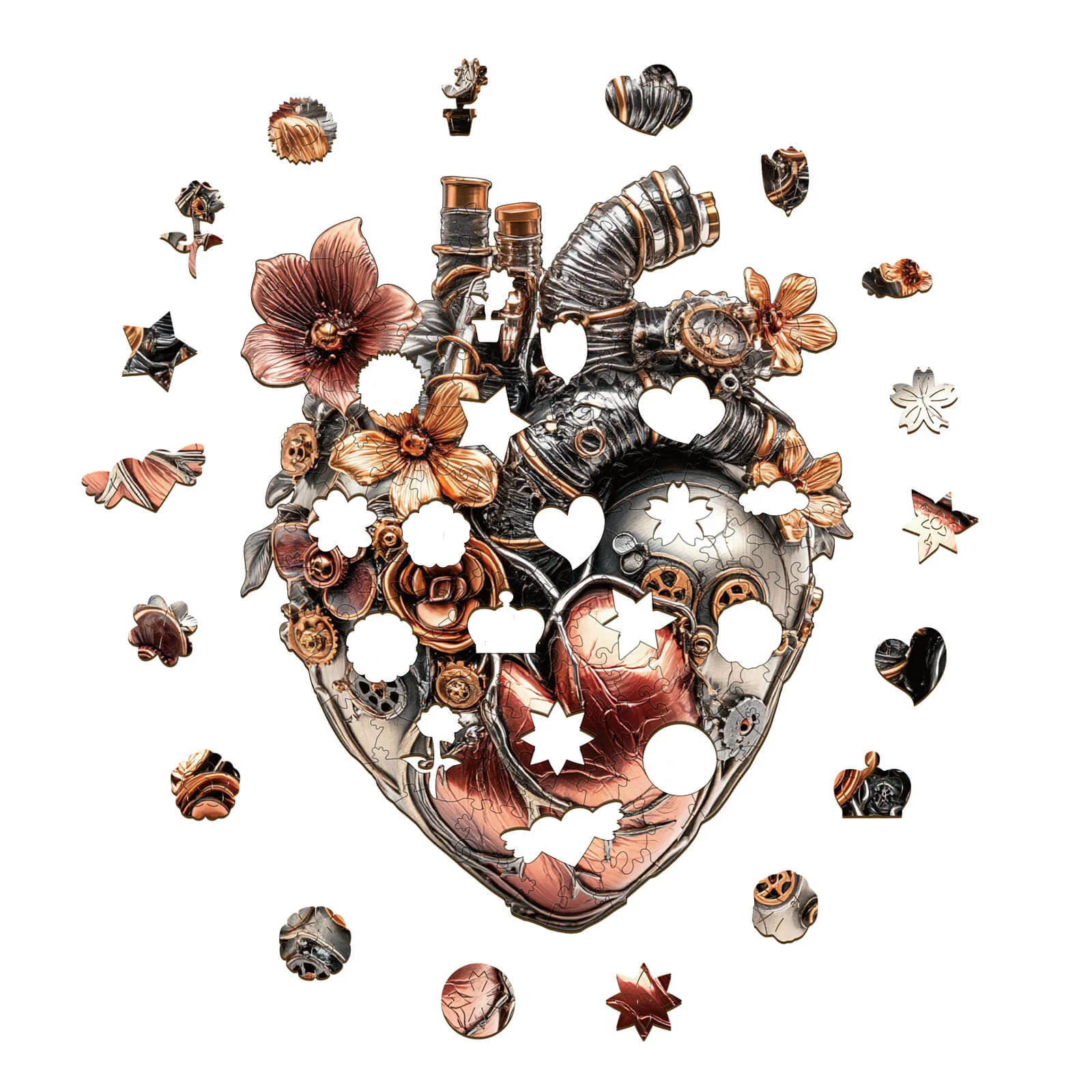3D Mechanical Heart Wooden Jigsaw Puzzle - Image 3