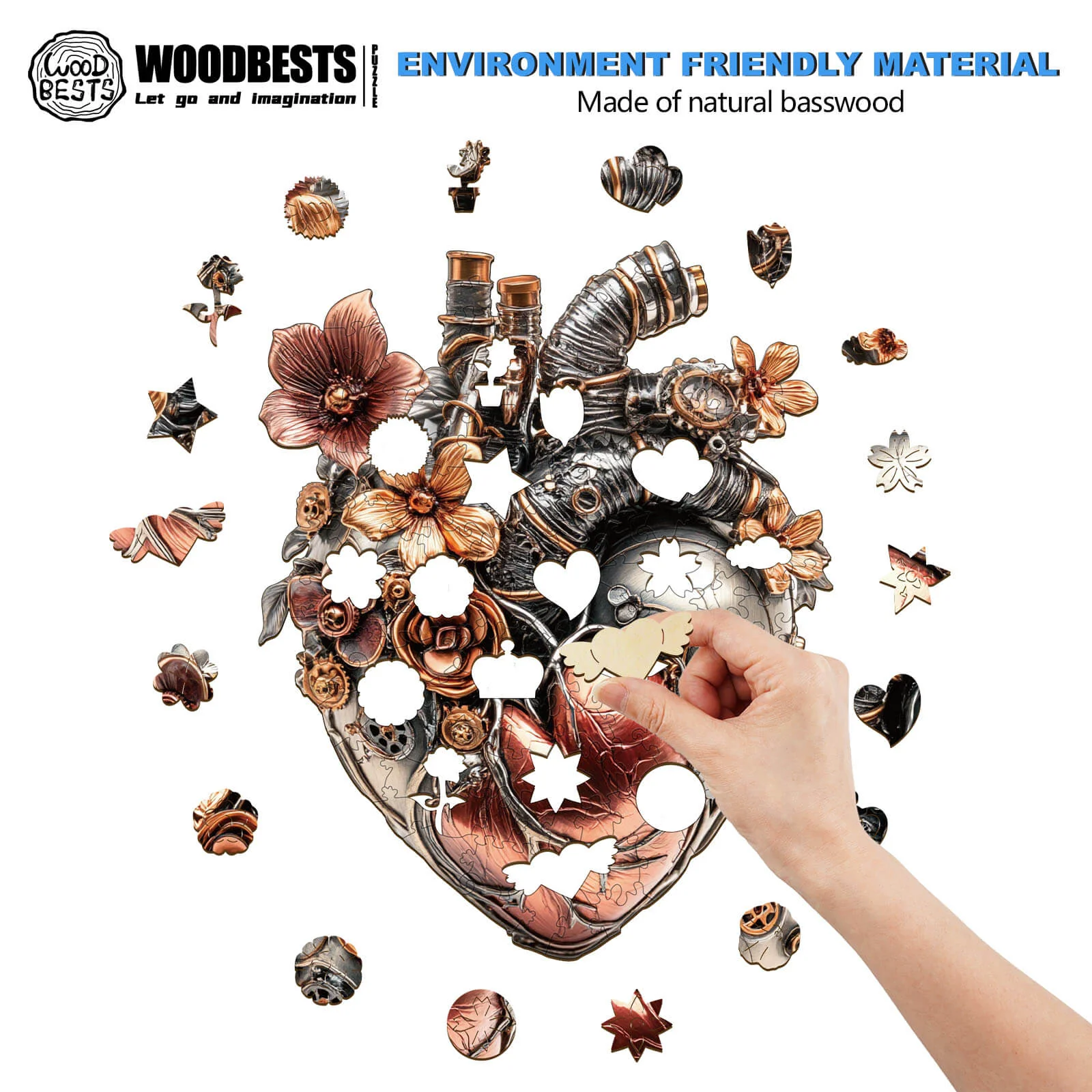 3D Mechanical Heart Wooden Jigsaw Puzzle - Image 5