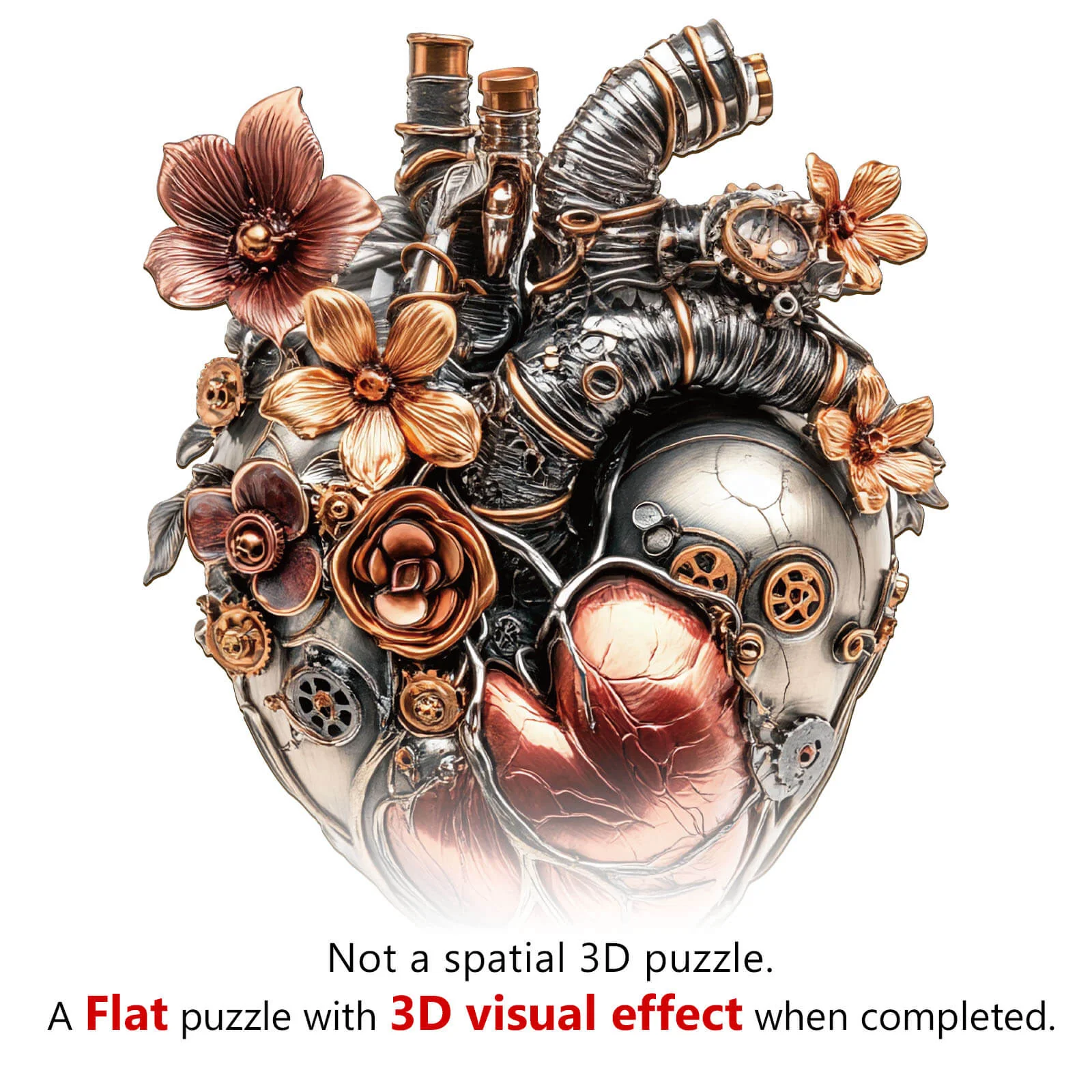 3D Mechanical Heart Wooden Jigsaw Puzzle - Image 8