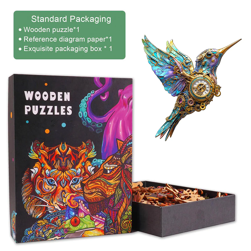3D Mechanical Hummingbird Wooden Jigsaw Puzzle - Image 6