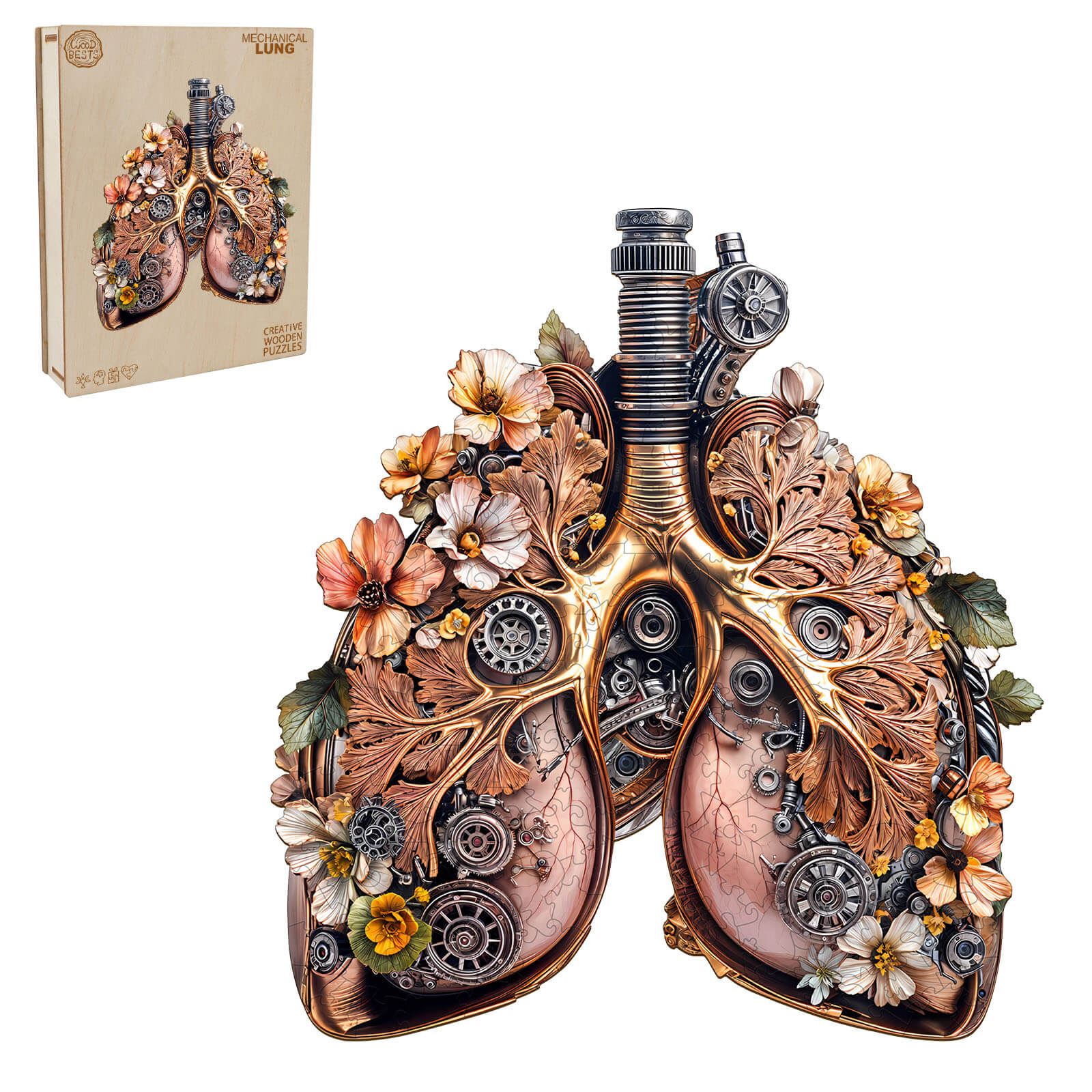3D Mechanical Lung Wooden Jigsaw Puzzle - Image 4