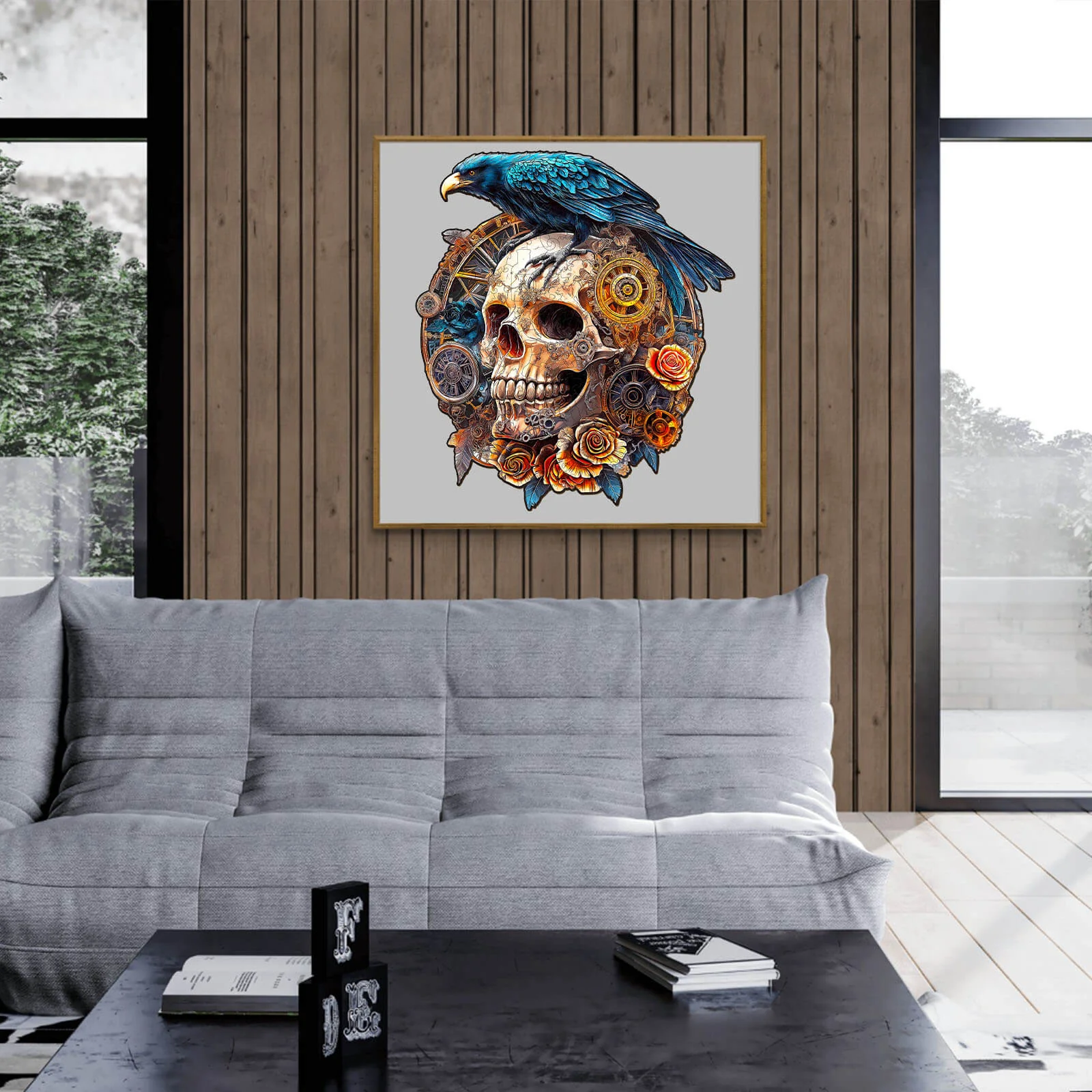 3D Mechanical Skull & Raven Wooden Jigsaw Puzzle - Image 12
