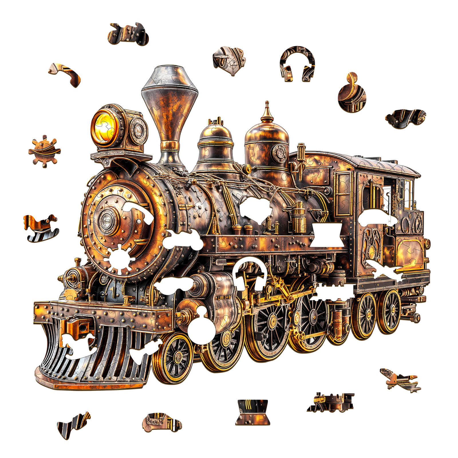 3D Mechanical Steam Train Wooden Jigsaw Puzzle - Image 3
