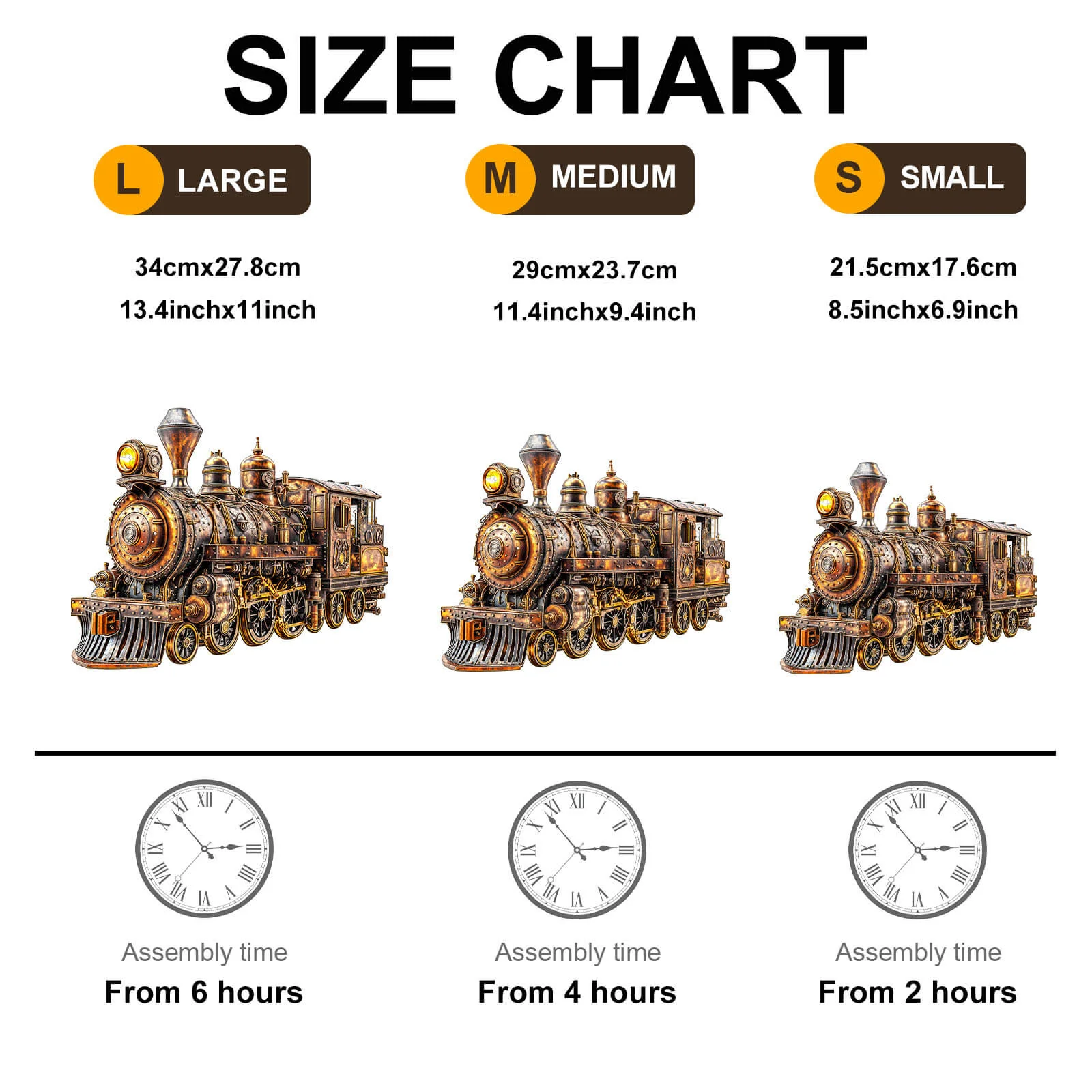 3D Mechanical Steam Train Wooden Jigsaw Puzzle - Image 8