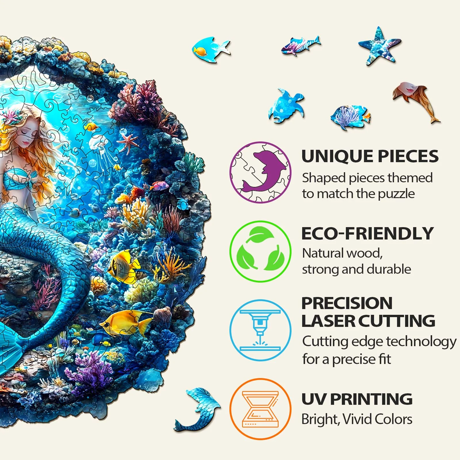 3D Mermaid Wooden Jigsaw Puzzle - Image 8