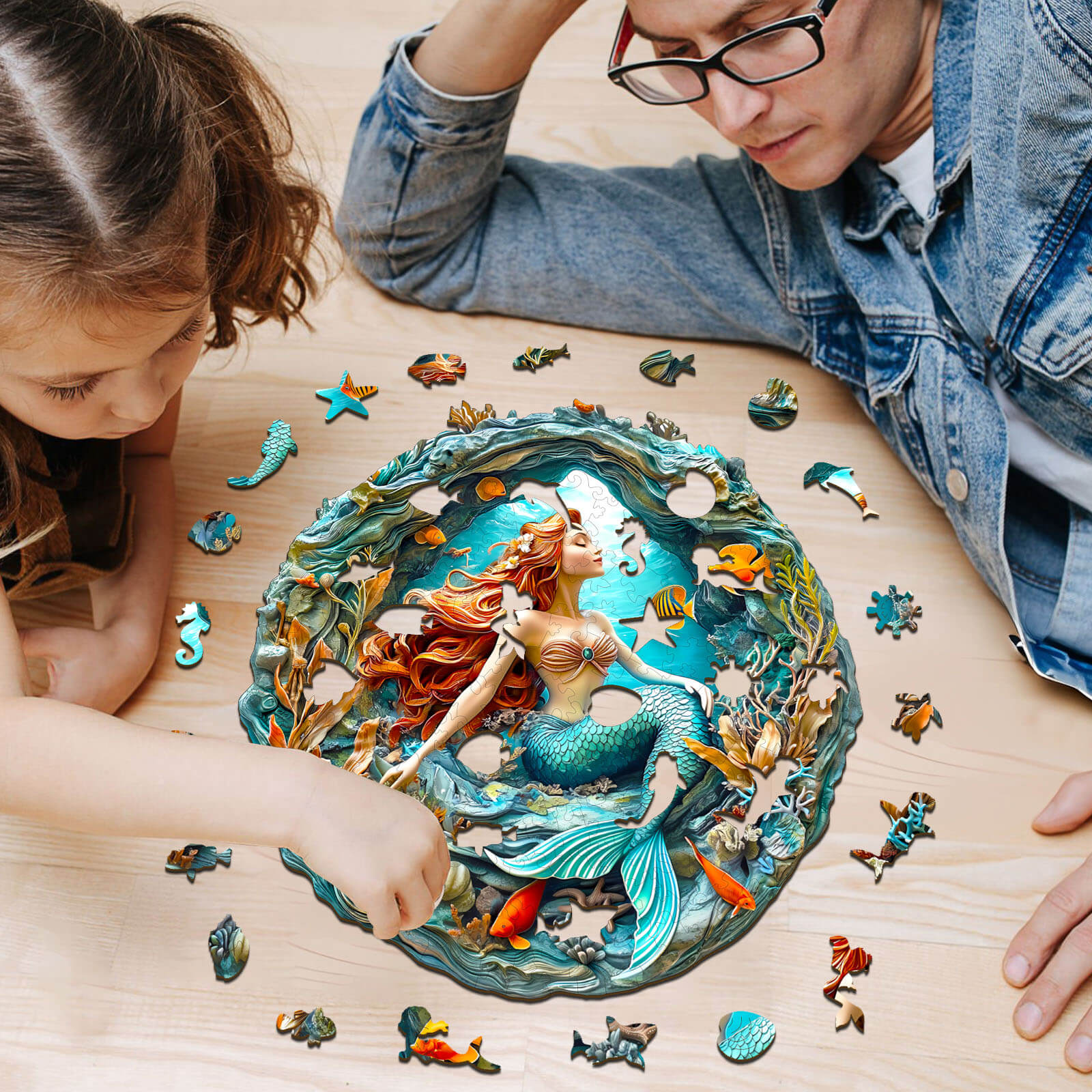 3D Mermaid's Secret Cave Wooden Jigsaw Puzzle - Image 10