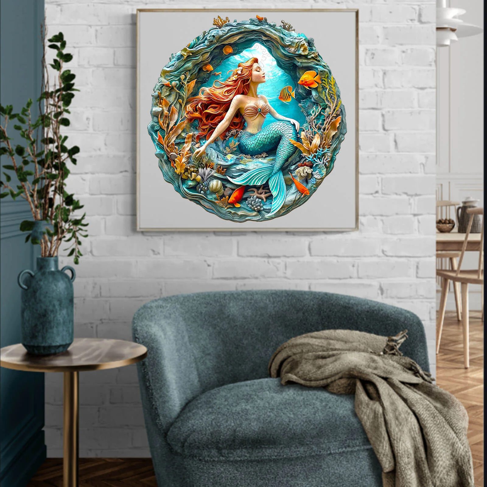3D Mermaid's Secret Cave Wooden Jigsaw Puzzle - Image 12
