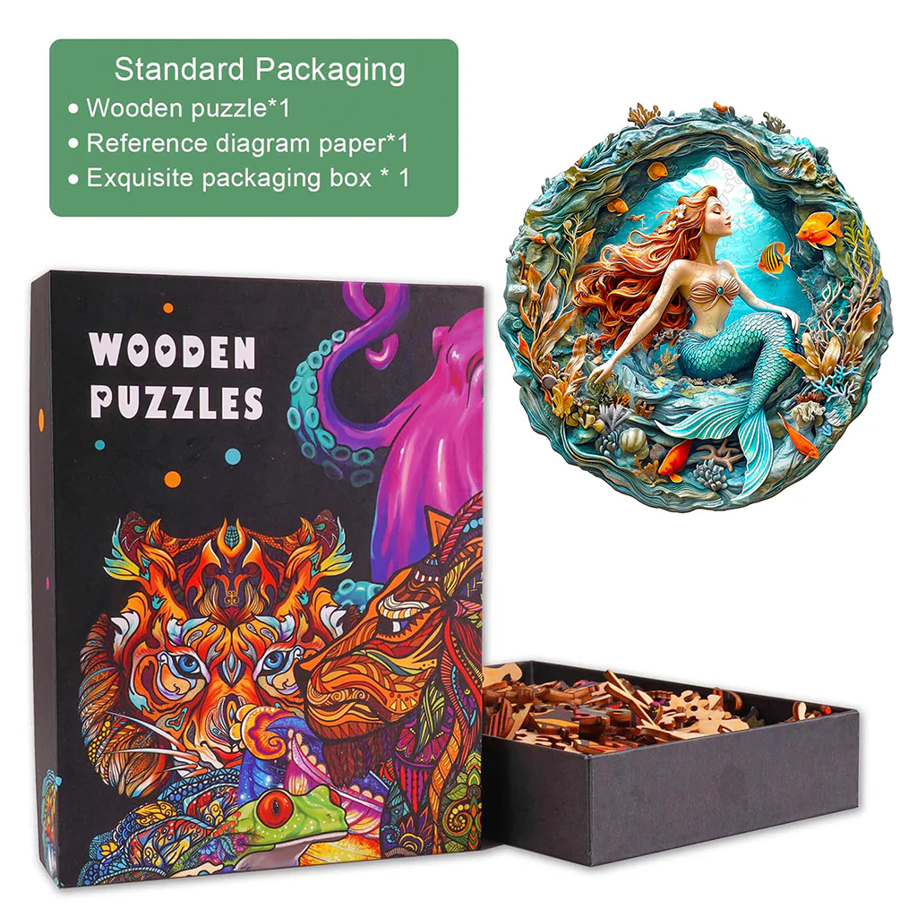 3D Mermaid's Secret Cave Wooden Jigsaw Puzzle - Image 6