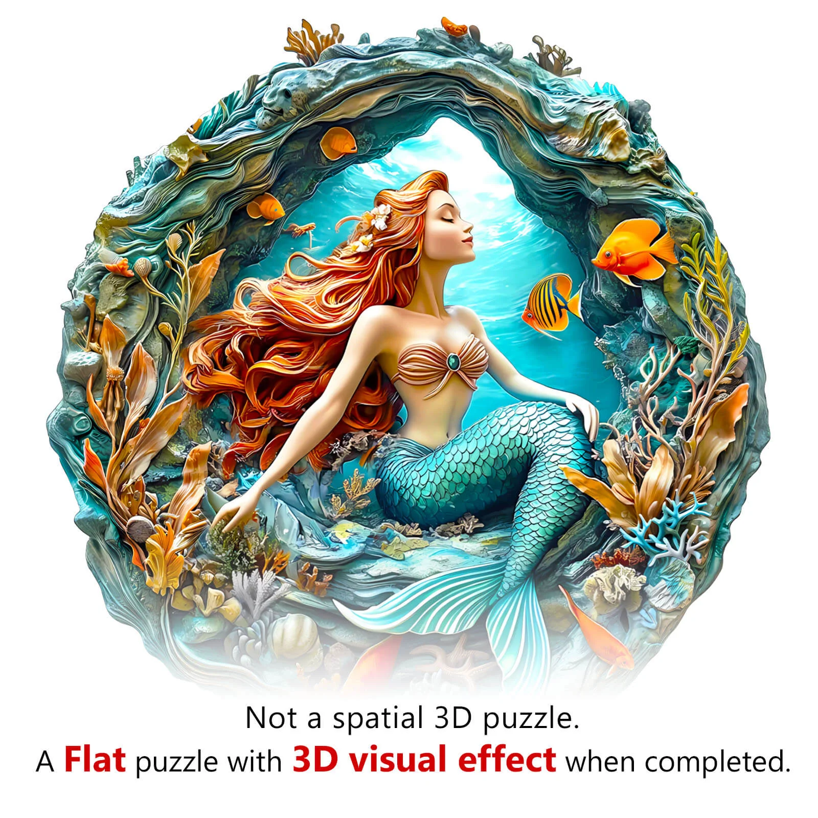 3D Mermaid's Secret Cave Wooden Jigsaw Puzzle - Image 8