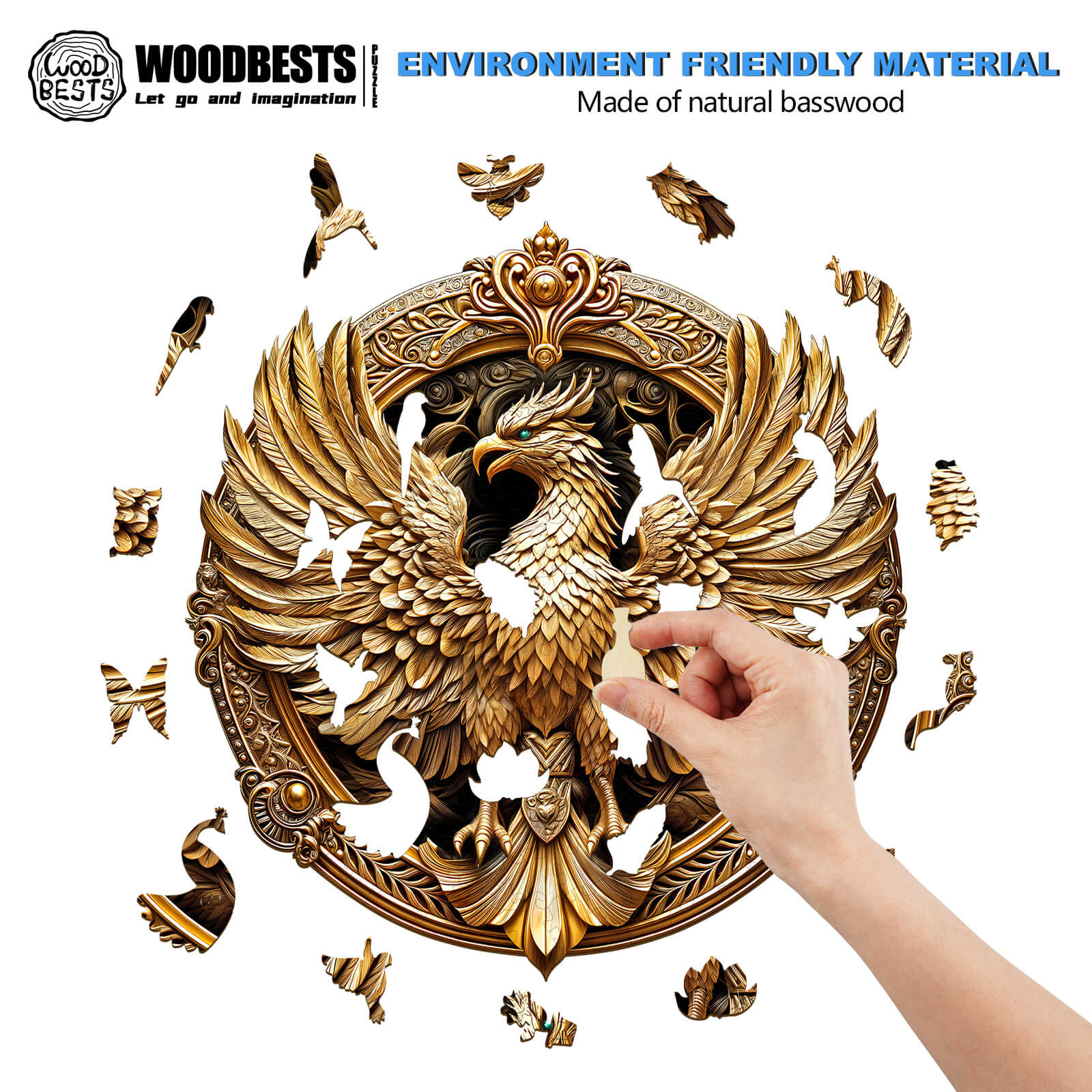3D Metal Phoenix Wooden Jigsaw Puzzle - Image 6