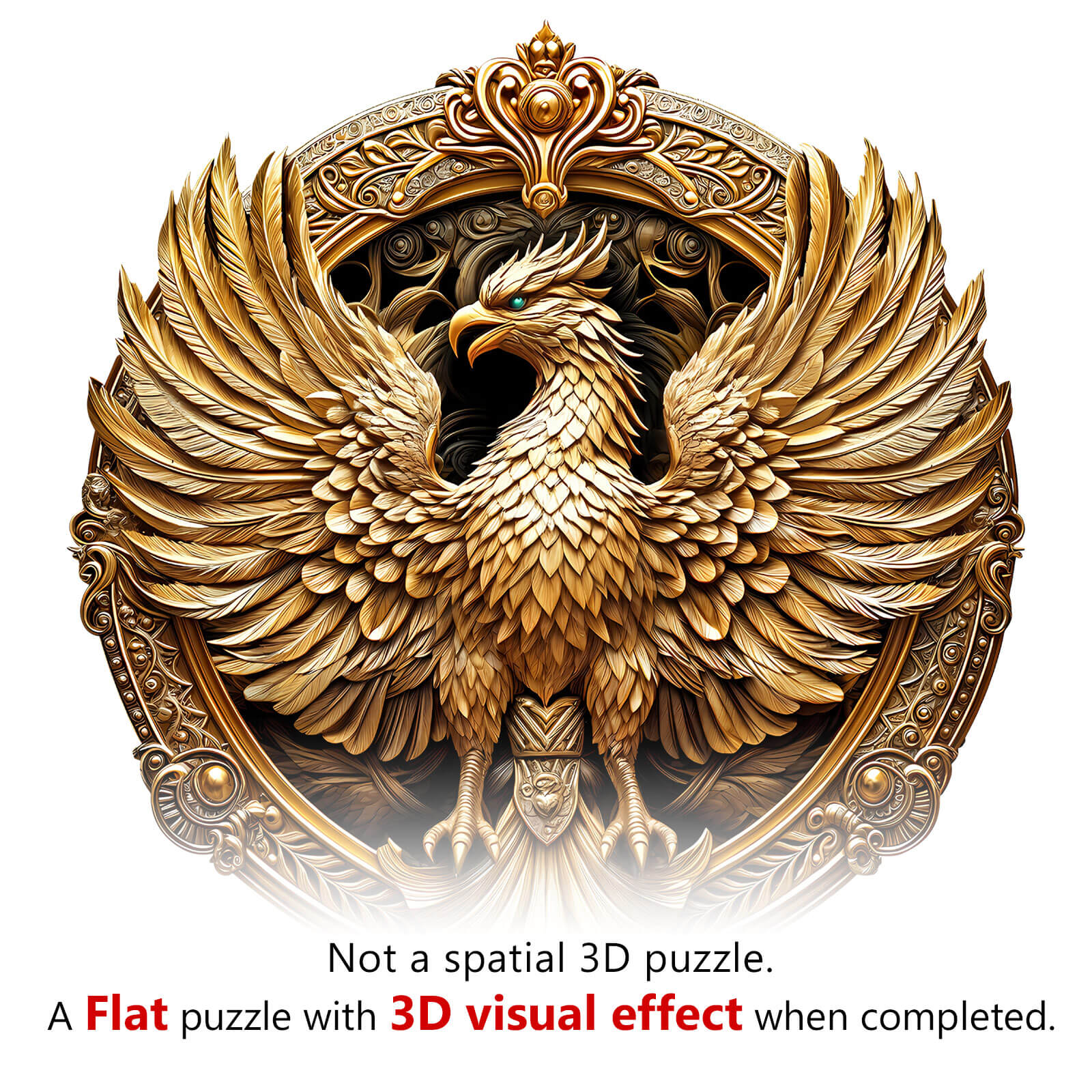 3D Metal Phoenix Wooden Jigsaw Puzzle - Image 8
