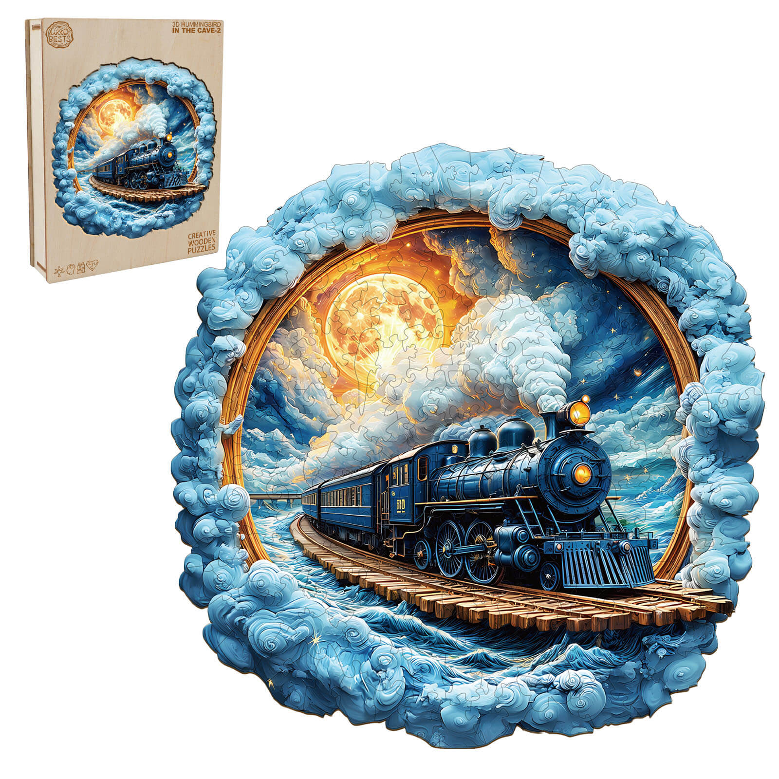 3D Moonlight Trajectory Wooden Jigsaw Puzzle - Image 4