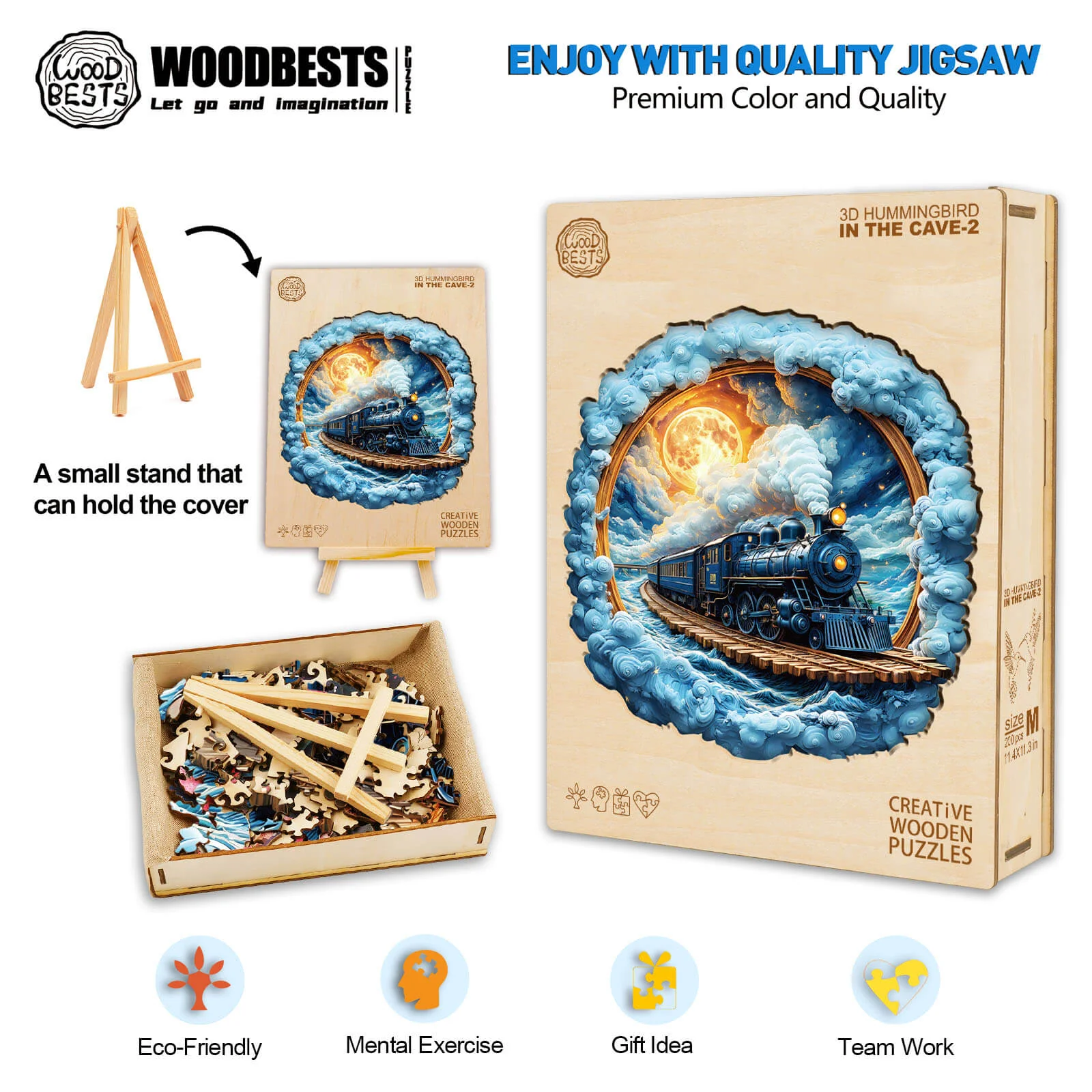 3D Moonlight Trajectory Wooden Jigsaw Puzzle - Image 7