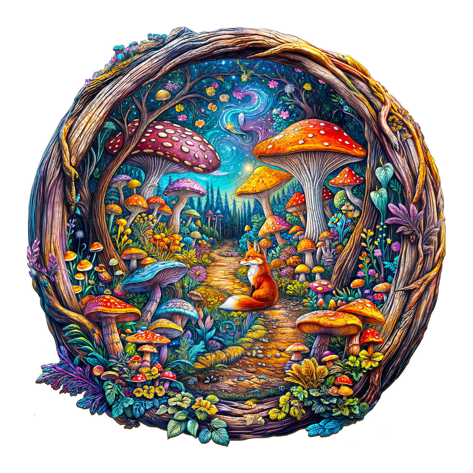3D Mushroom Forest Wooden Jigsaw Puzzle - Image 3