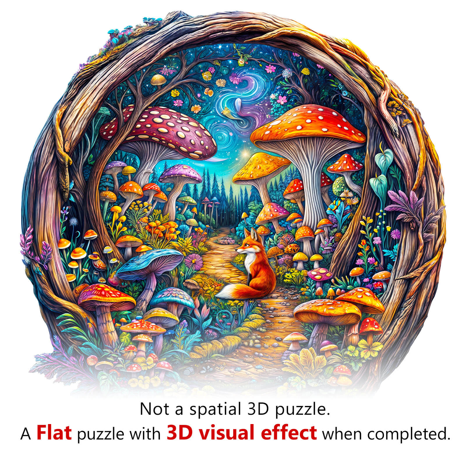 3D Mushroom Forest Wooden Jigsaw Puzzle - Image 7