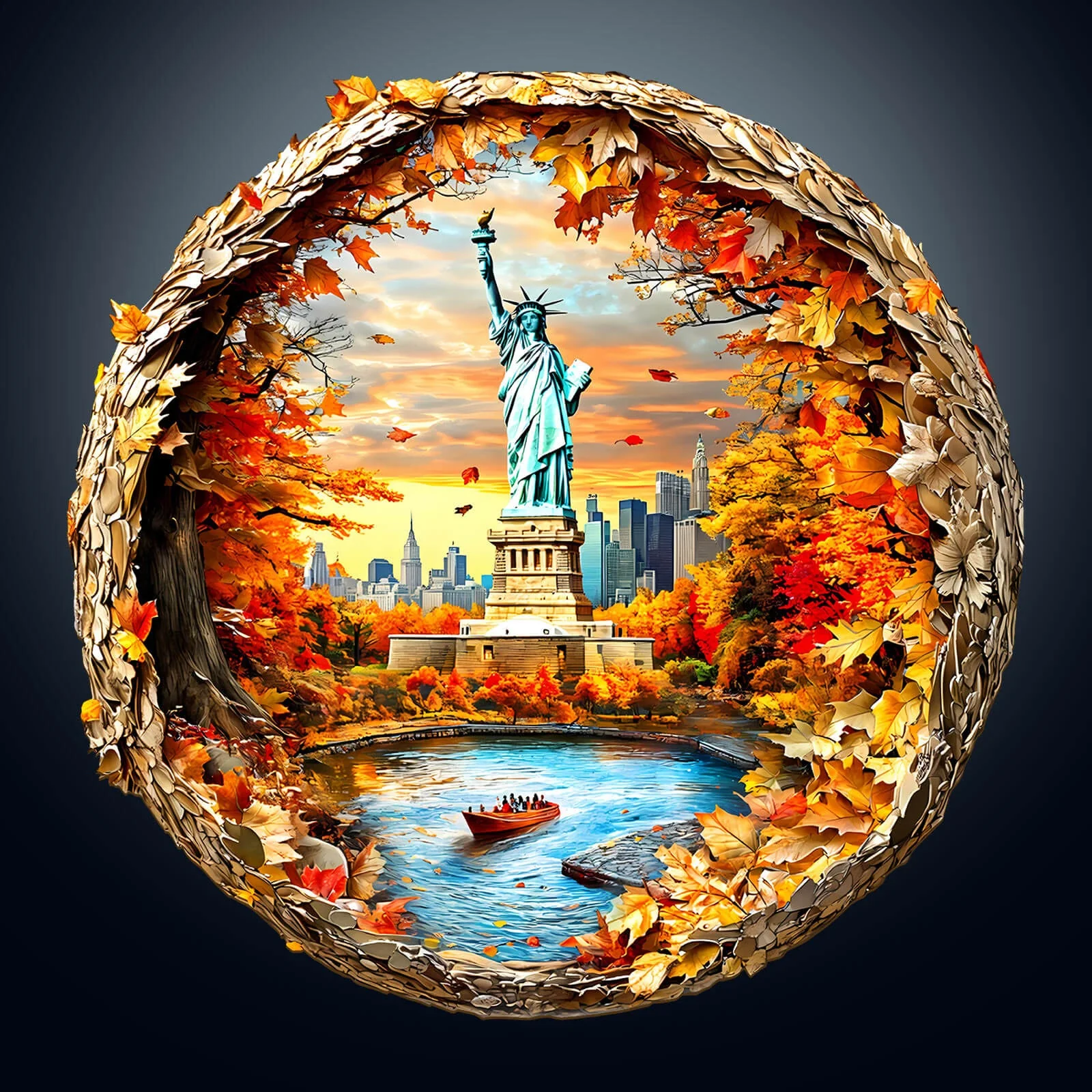 3D New York Autumn Wooden Jigsaw Puzzle - Image 2