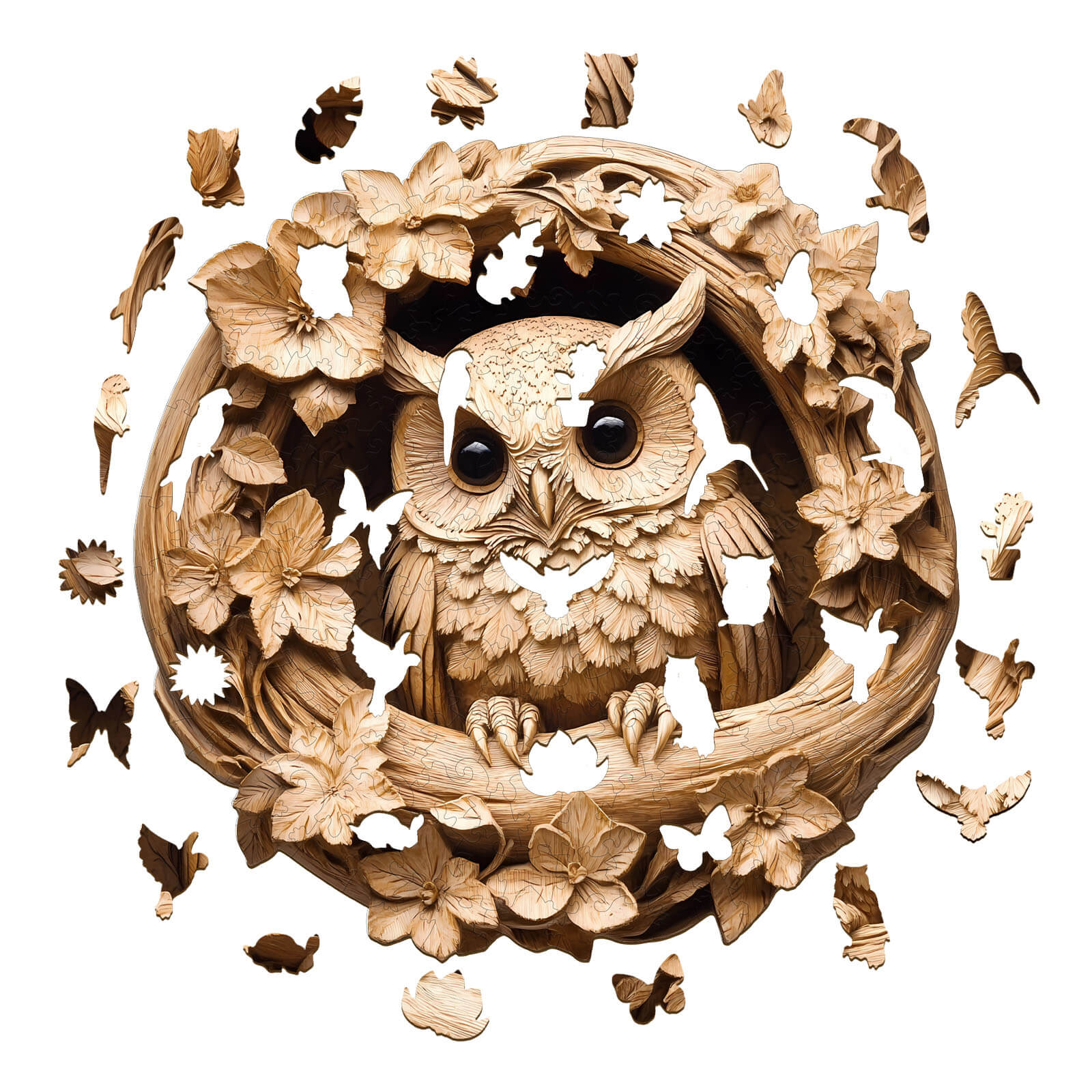 3D Owl-1 Wooden Jigsaw Puzzle - Image 2