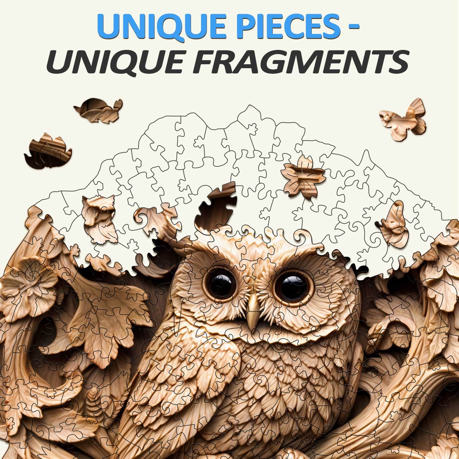 3D Owl-2 Wooden Jigsaw Puzzle - Image 4