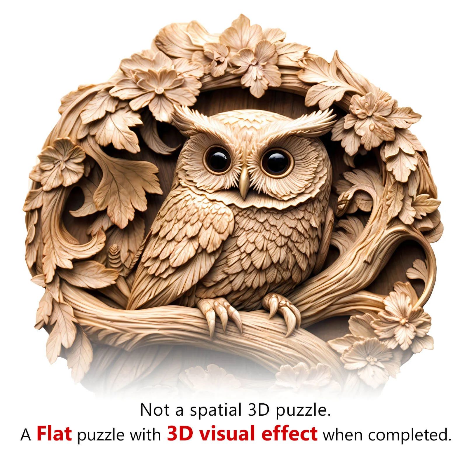 3D Owl-2 Wooden Jigsaw Puzzle - Image 7