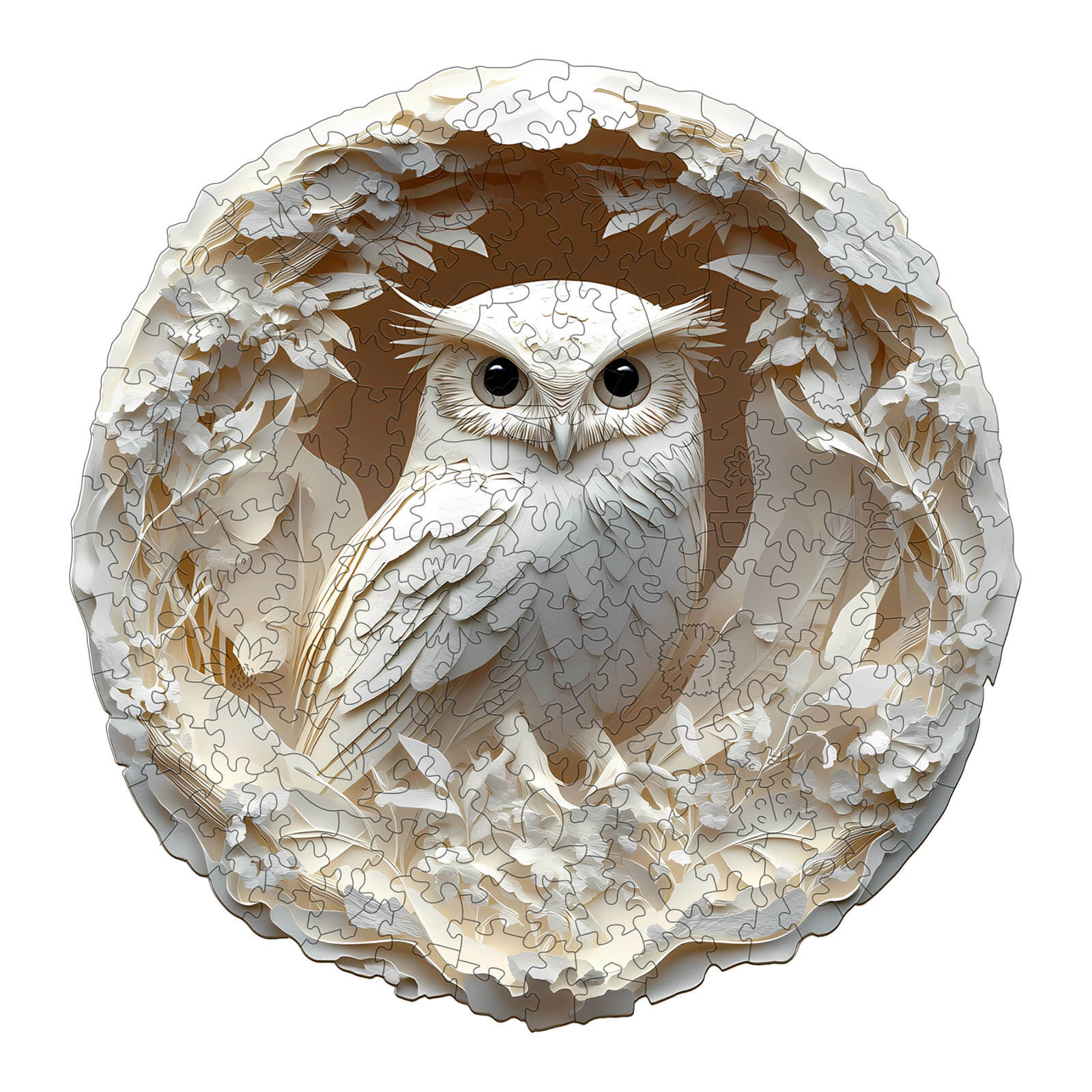 3D Paper Carved Owl Wooden Jigsaw Puzzle - Image 3
