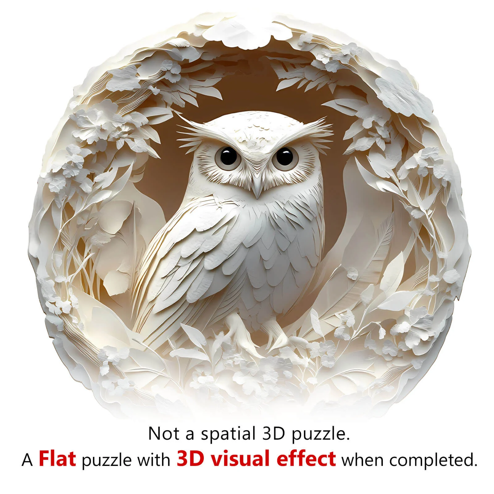 3D Paper Carved Owl Wooden Jigsaw Puzzle - Image 7