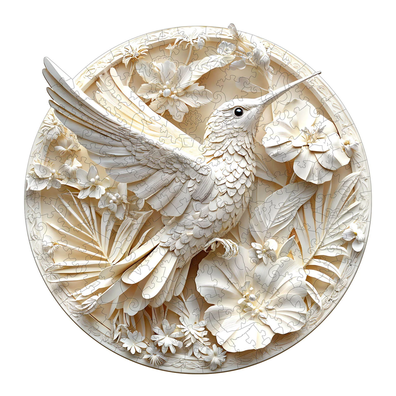 3D Paper Hummingbird-2 Wooden Jigsaw Puzzle - Image 3