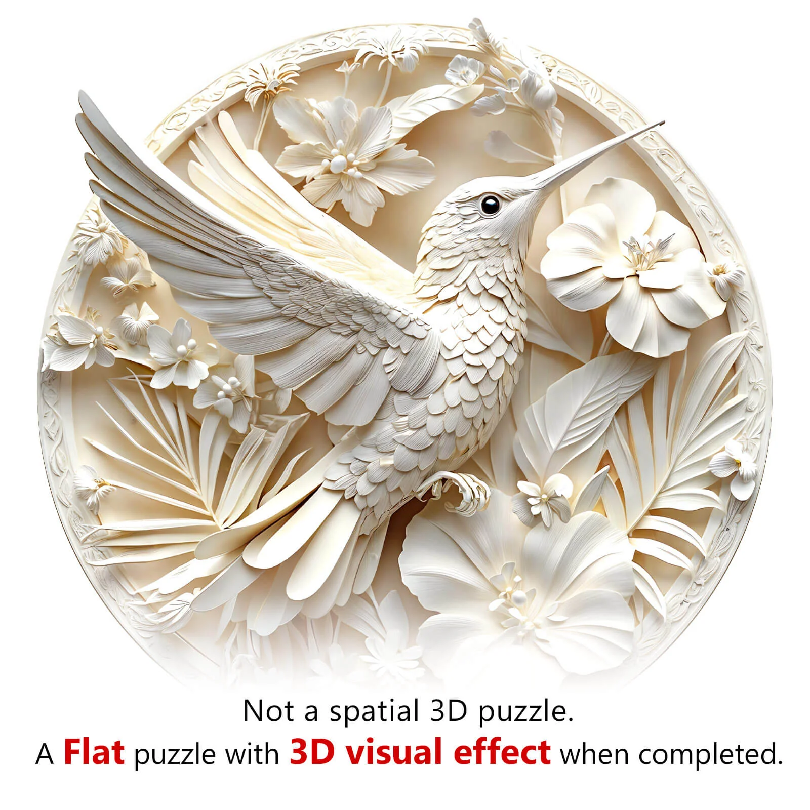 3D Paper Hummingbird-2 Wooden Jigsaw Puzzle - Image 7